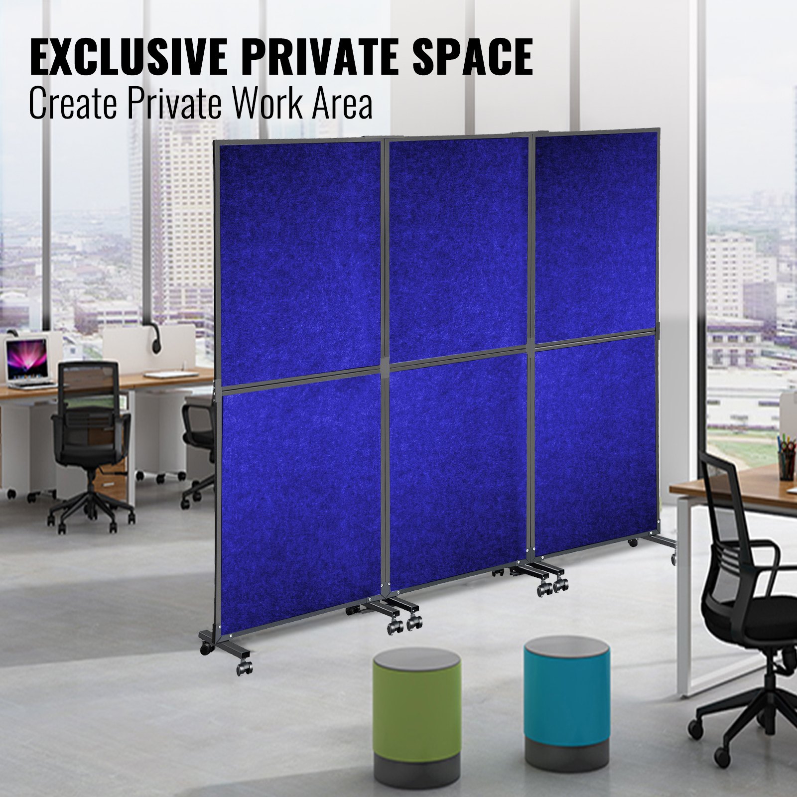 Vevor Acoustic Room Divider Office Partition Panel 72" X 66" 3 Pack In
