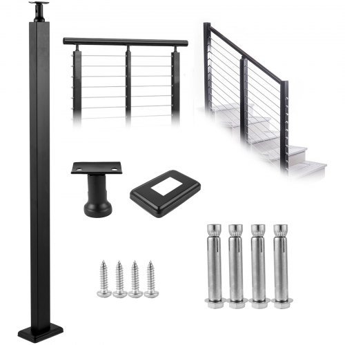 VEVOR Cable Rail Post Level Deck Stair Post 42 x 1.97 x 1.97