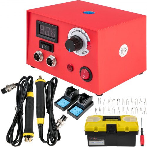 Weimei 110V 50W Wood Burning Kit - Pyrography Machine With 2 Pens, 20 Tips, Adjustable Temperature Digital Display