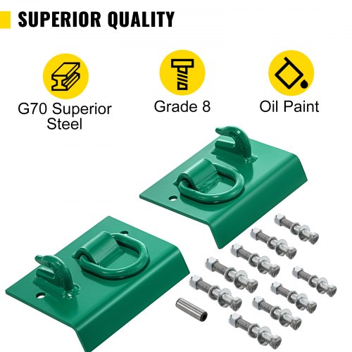 VEVOR Tractor Bolt on Hooks, 1/4" Bolt on Grab Hooks, 4700LBS G70