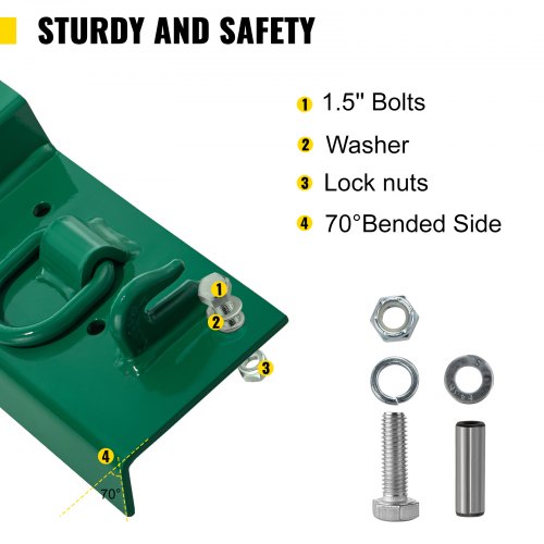 VEVOR Tractor Bolt on Hooks, 1/4" Compact Bolt on Grab Hooks, Max