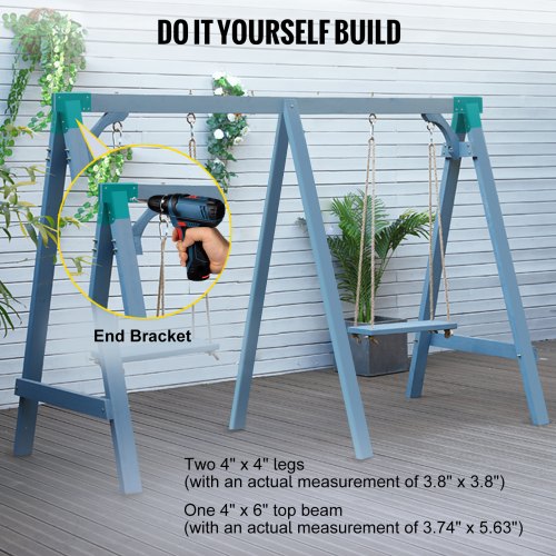 VEVOR Swing Set Brackets 7.87" Swing Bracket AFrame Construction Swing