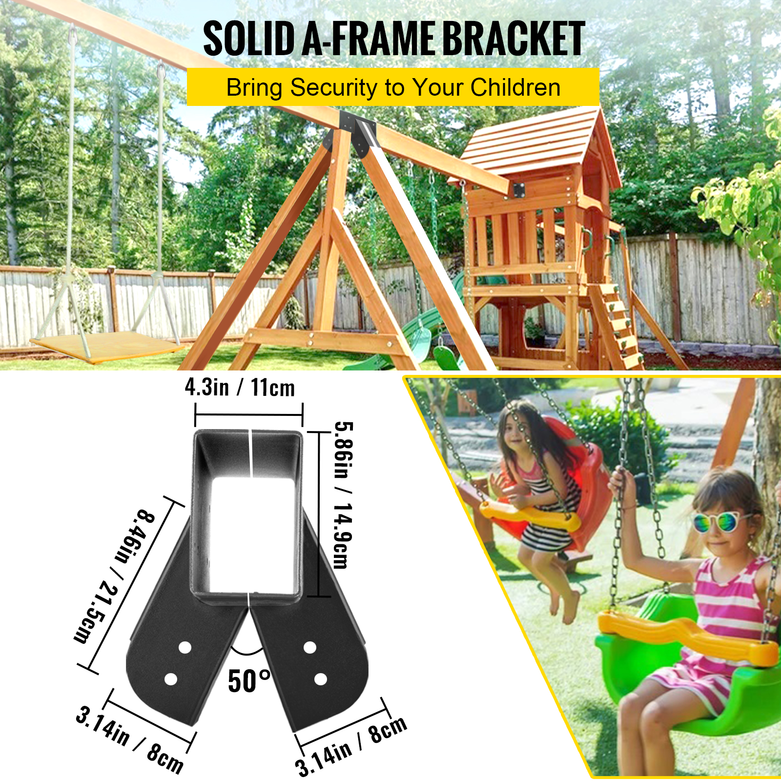 VEVOR Swing Set Bracket 9.84" Swing Bracket AFrame Construction Swing