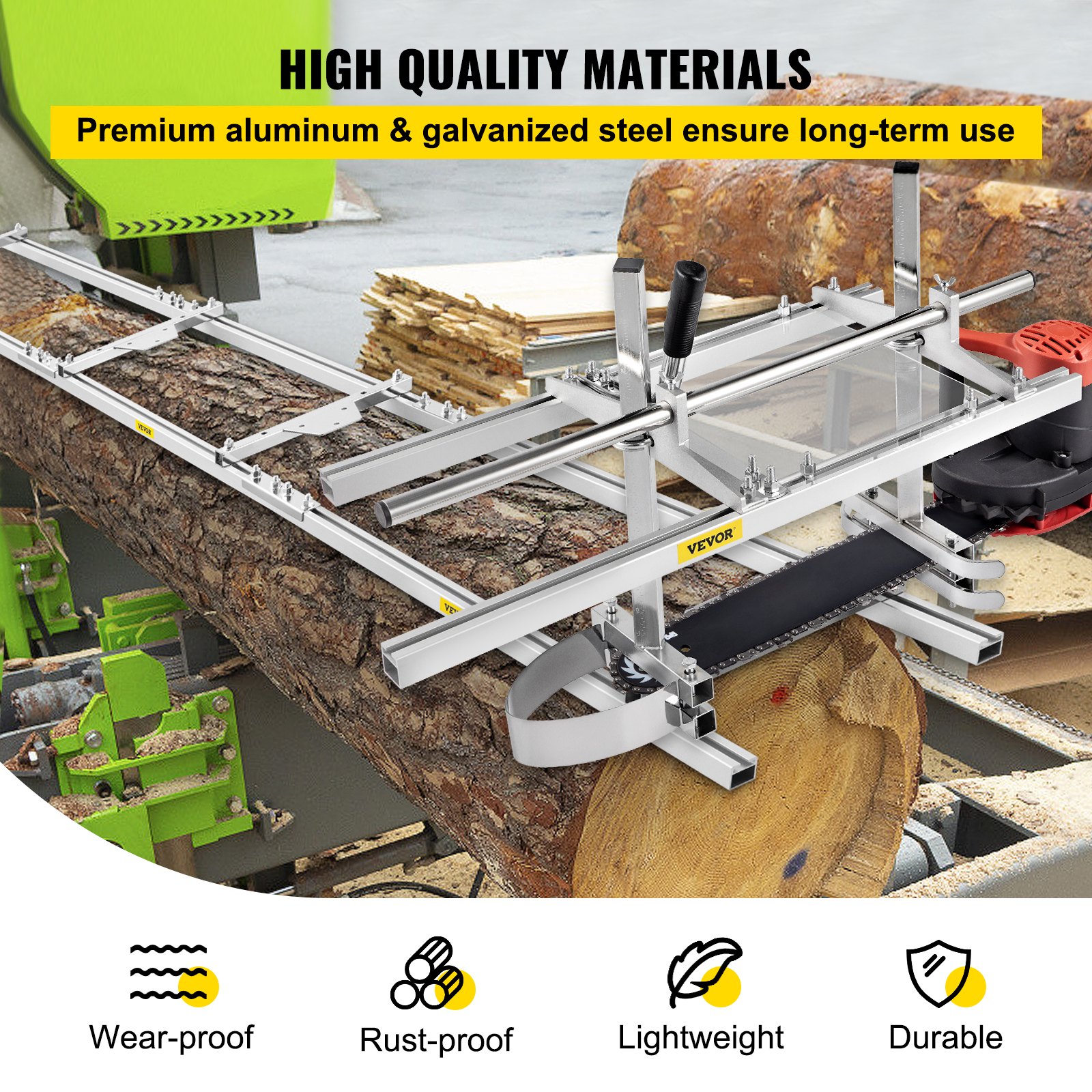 Chainsaw mill 36" Inch Planking Milling Bar 14" to 36" w/ Rail Guide Ladder Sets VEVOR US