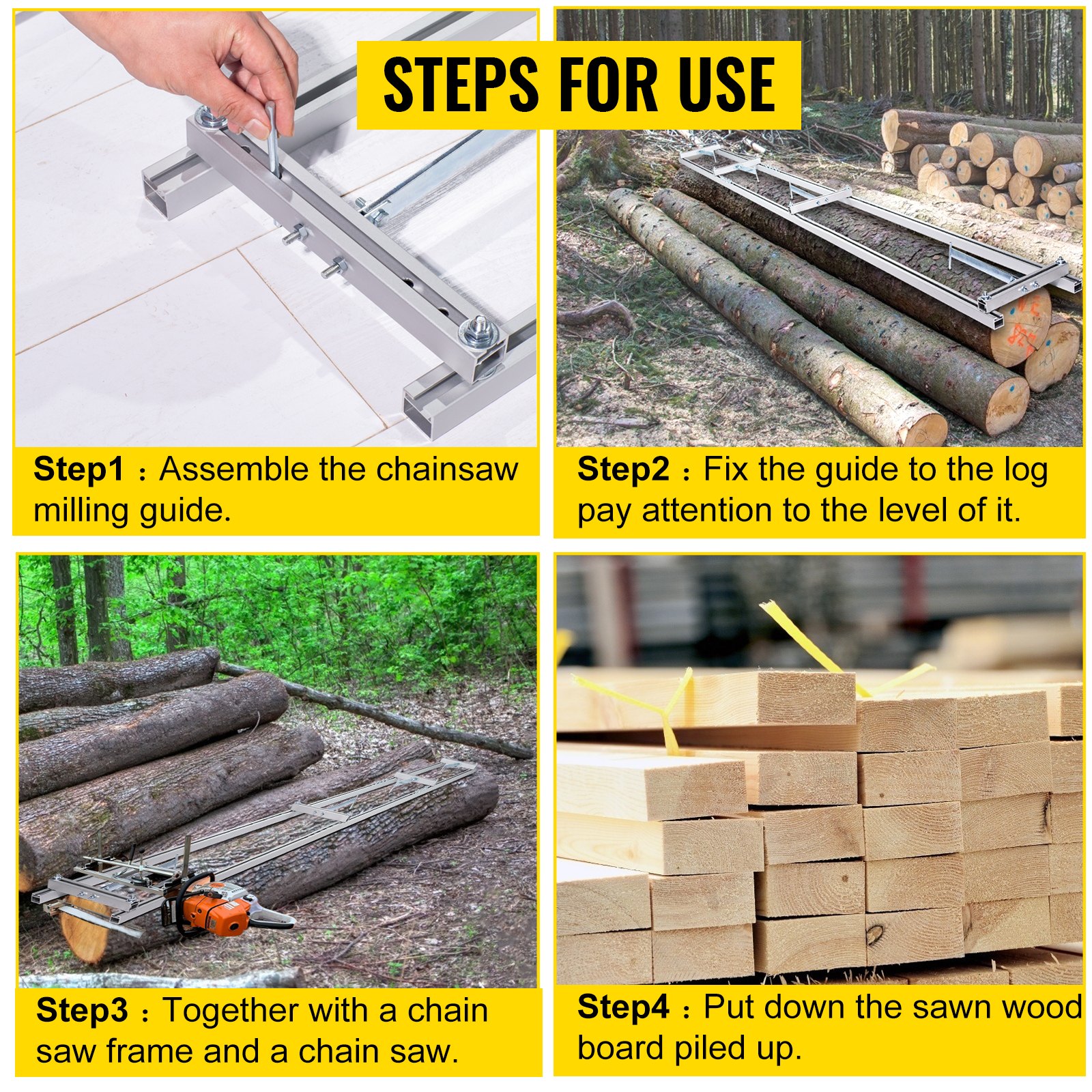 VEVOR Rail Mill Guide System, 6 ft Milling Guide, 2 Crossbar Kits