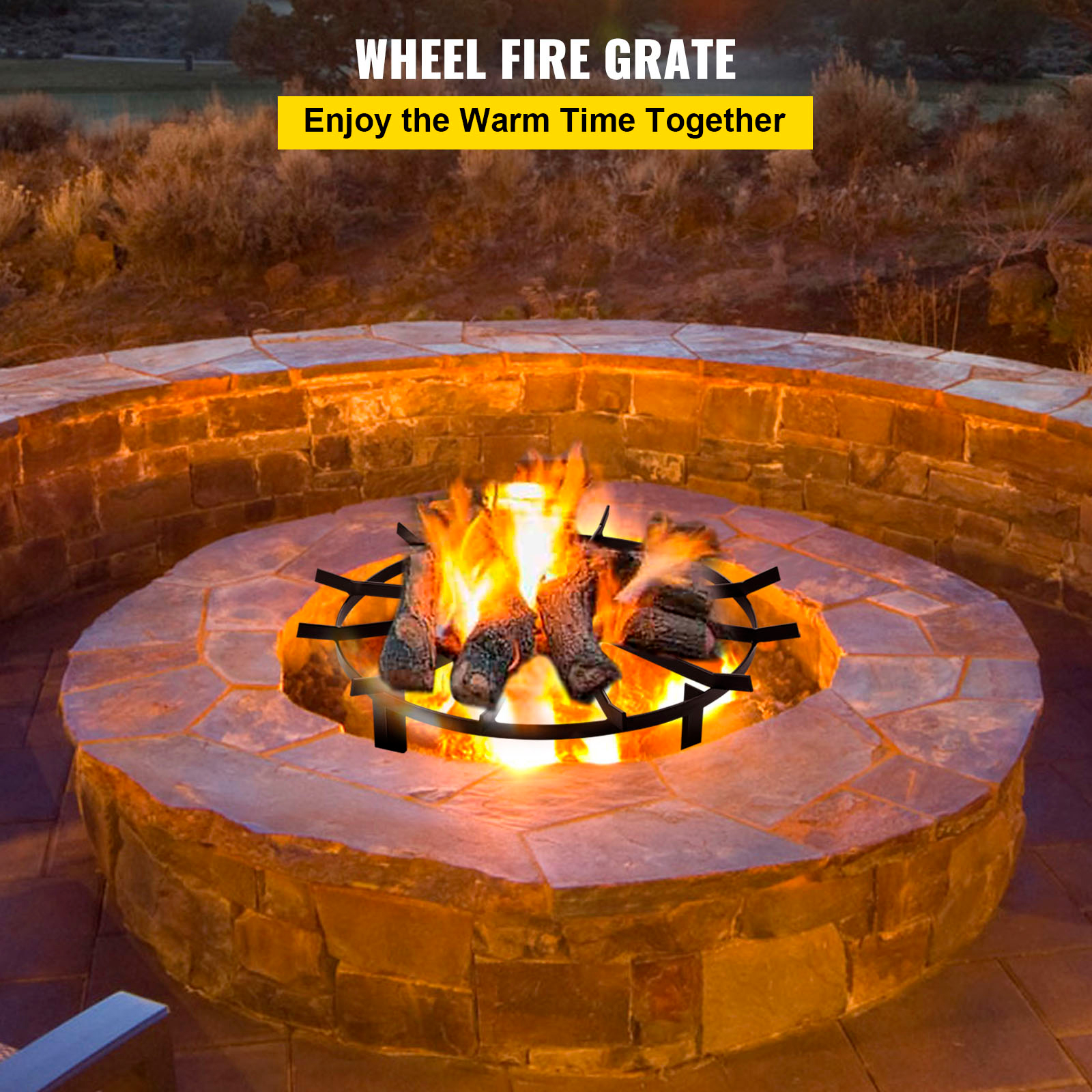 Wheel Fire Grate Fire Pit Log Grate 24-inch Fire Pit Grate Round Fire ...