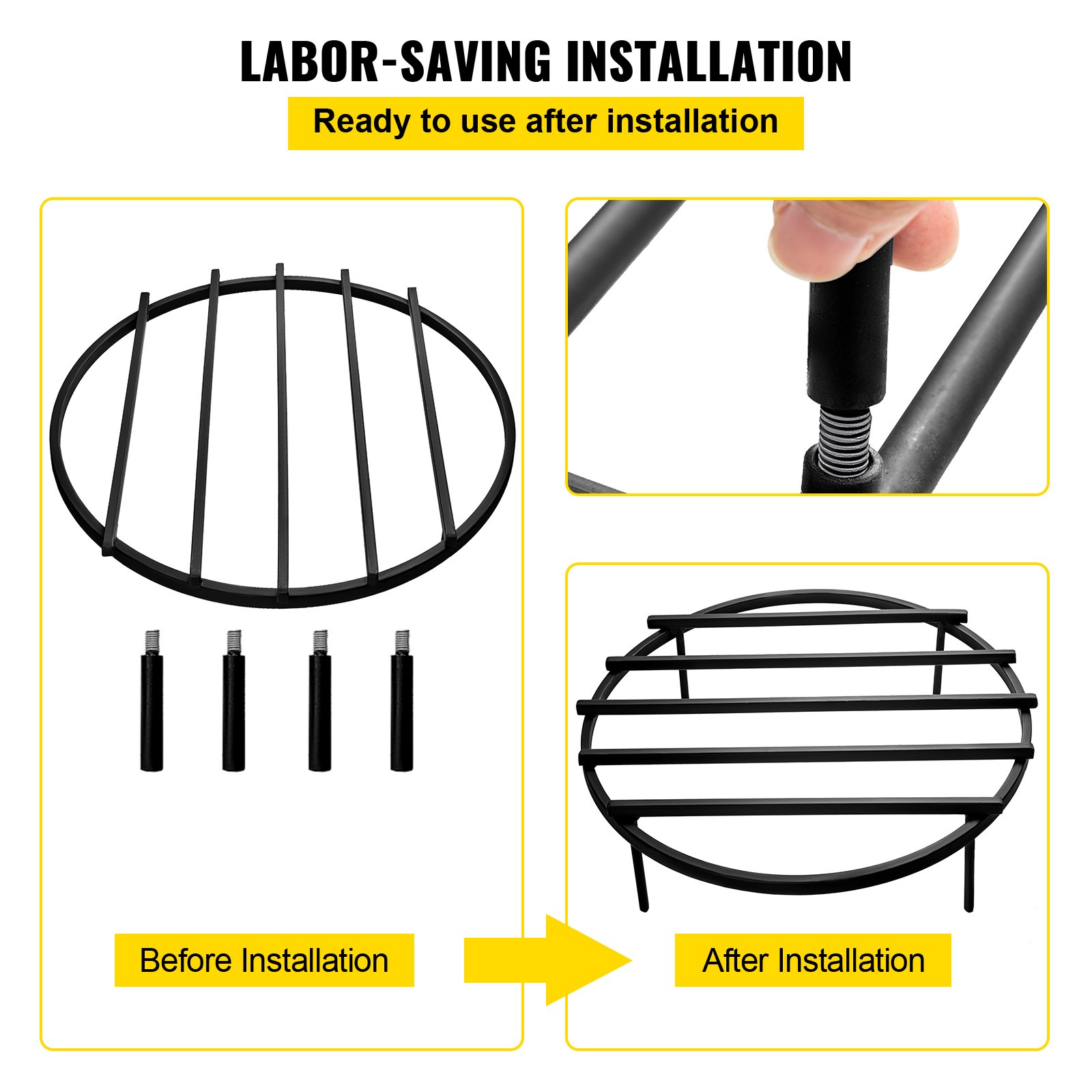 Grille Feu Ronde En Fonte 19 Cm - Pour Barbecue, Cheminée, Poêle à Bois - Grille Cuisson Intérieur/extérieur