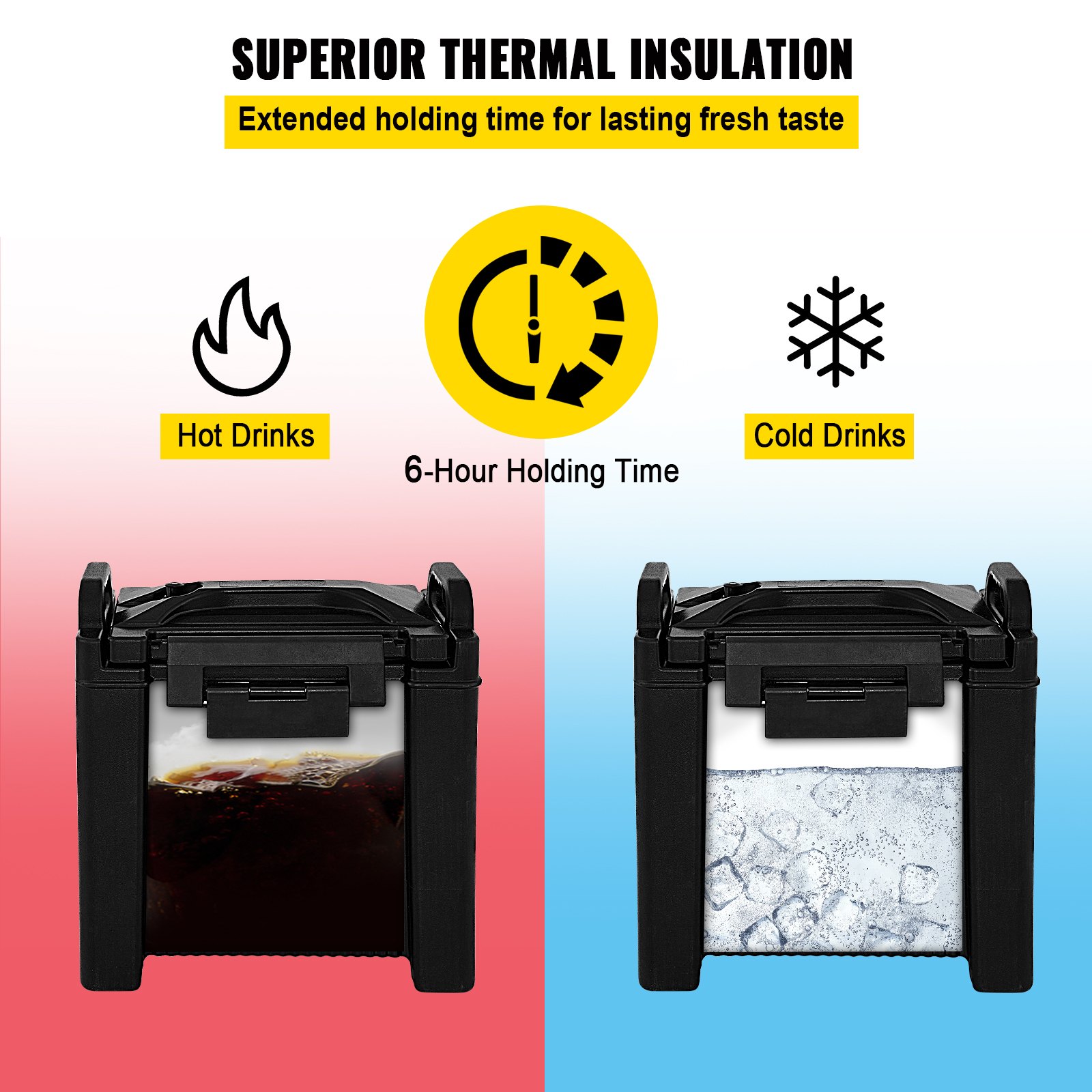 VEVOR VEVOR 2.5 Gal Insulated Beverage Dispenser Hot Cold Drink Dispenser NSF Approved VEVOR AU