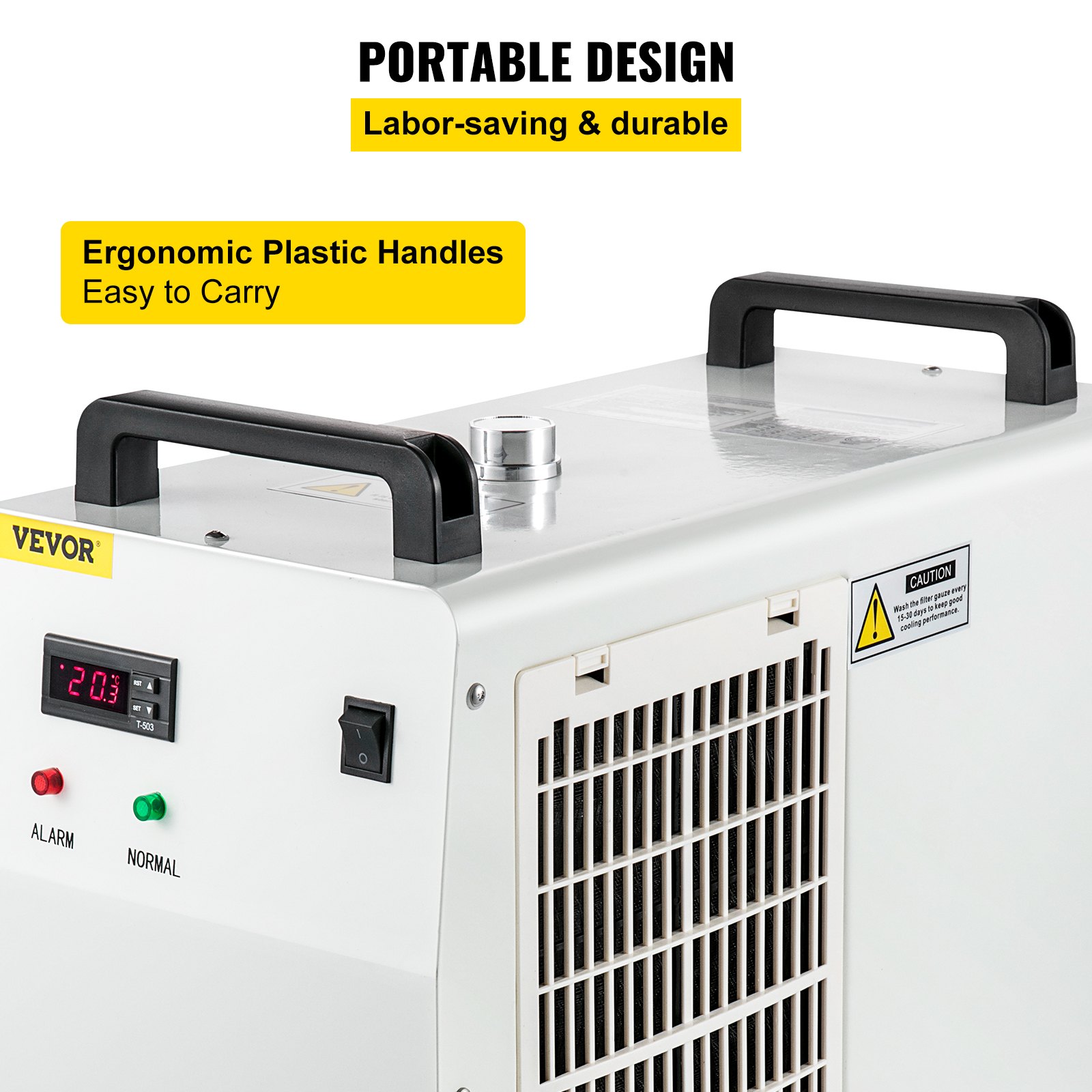 VEVOR Industrial Chiller, 110V CW5000 Industrial Water Chiller, 800W