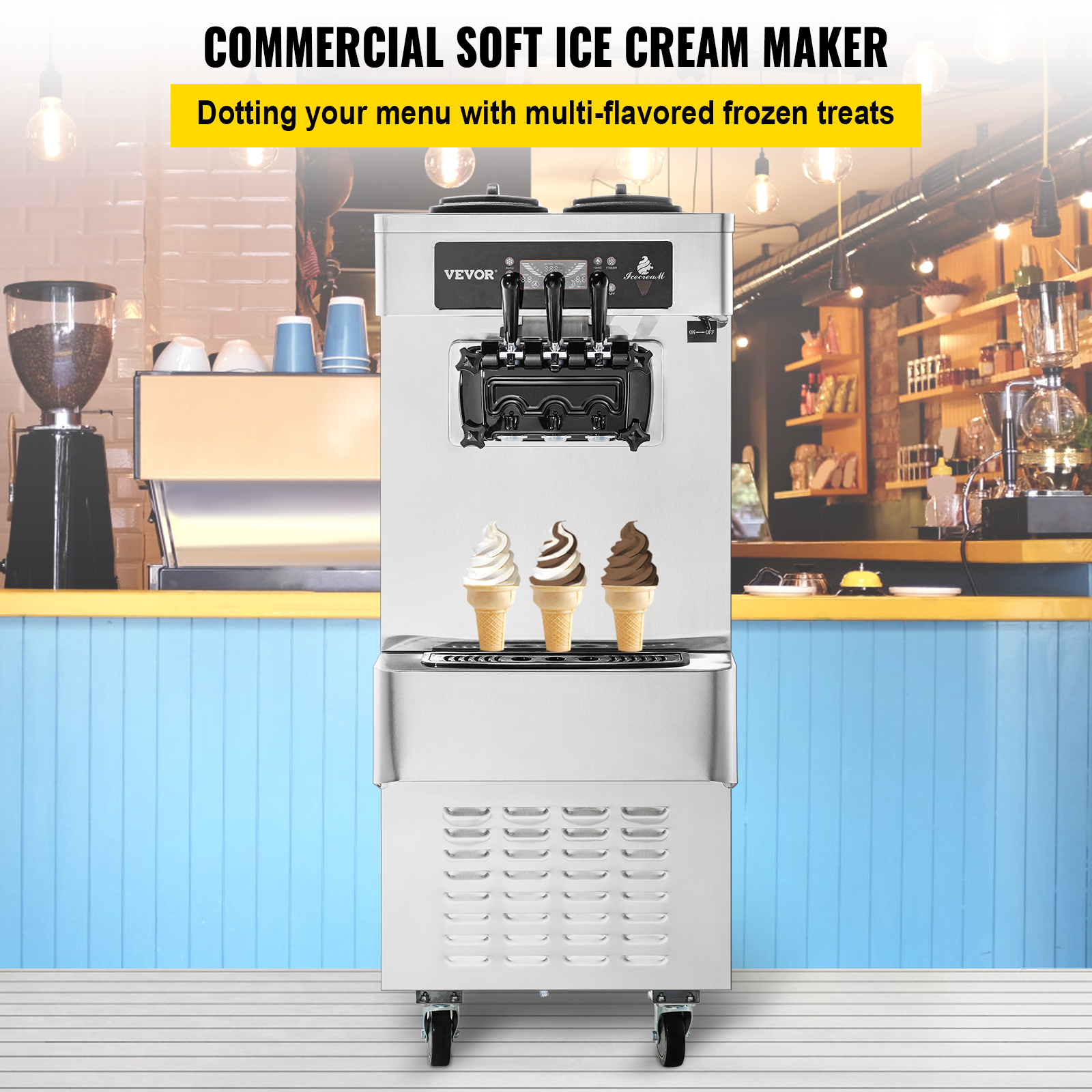Vevor Commercial Soft Serve Ice Cream Machine Frozen Yogurt Maker 20