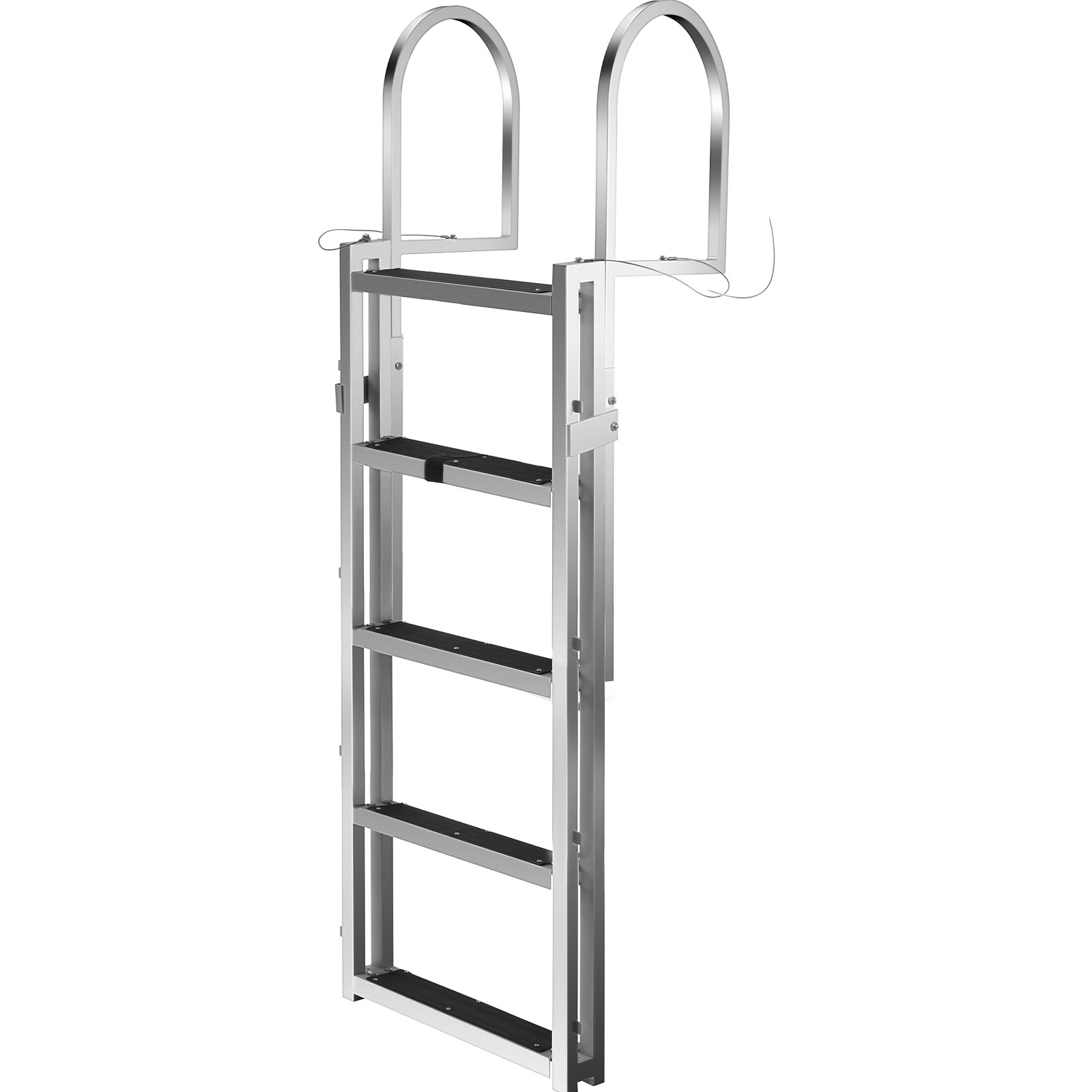 VEVOR Retractable Dock Ladder with Rubber Mat, Pontoon Boat Ladder 41 ...