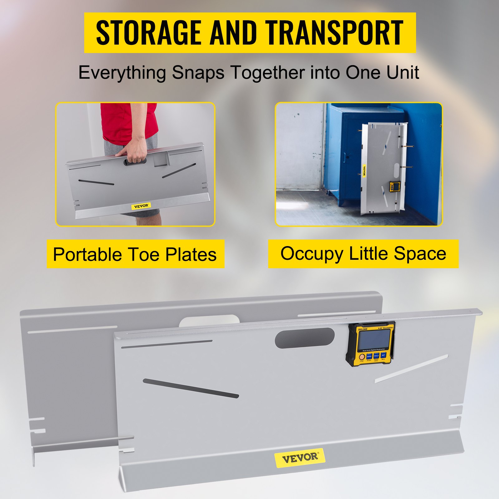 VEVOR Wheel Alignment Tool, 6 Probes Toe Plates, LED Toe Alignment