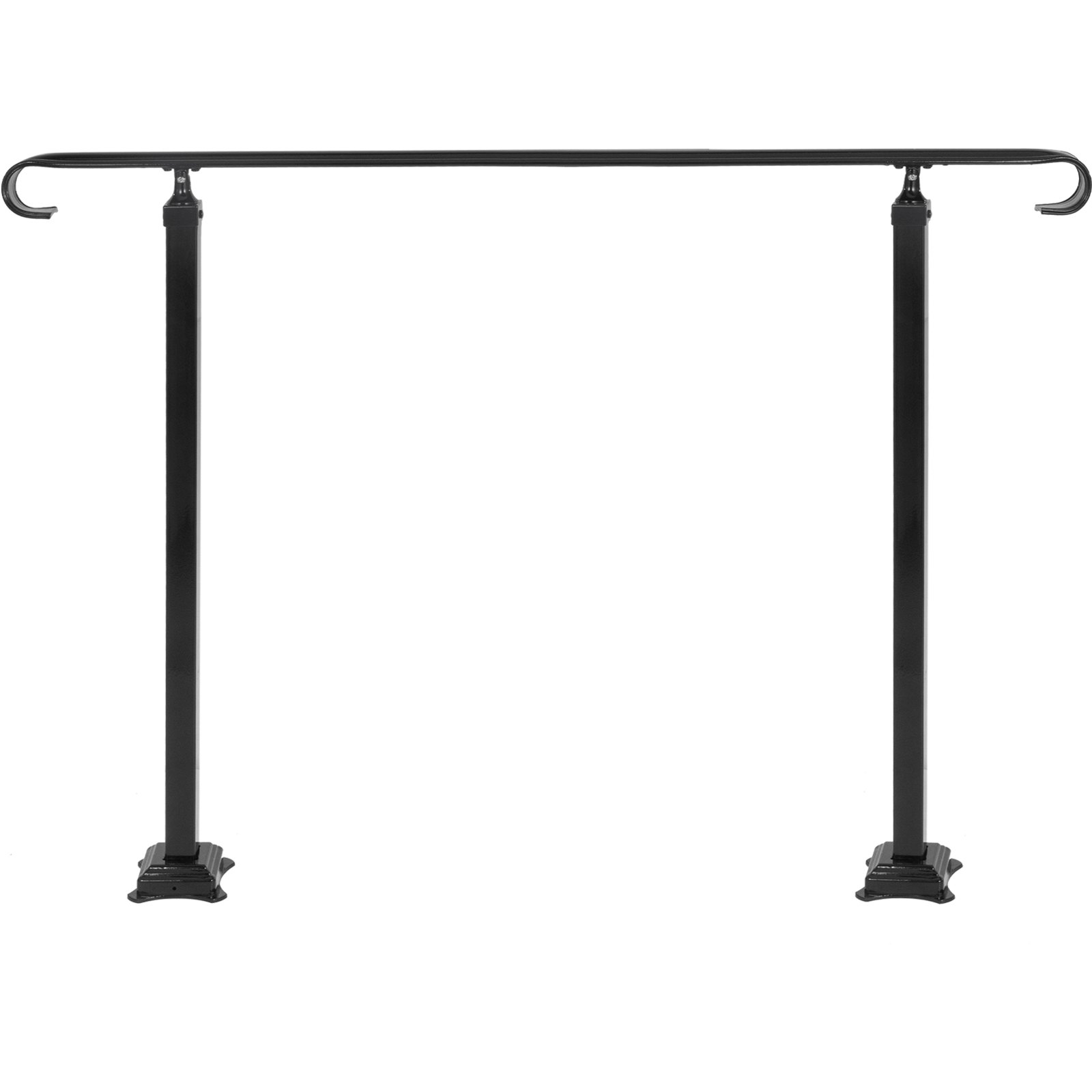 VEVOR Wrought Iron Handrail, Fit 5 to 7 Steps Outdoor Stair Railing ...