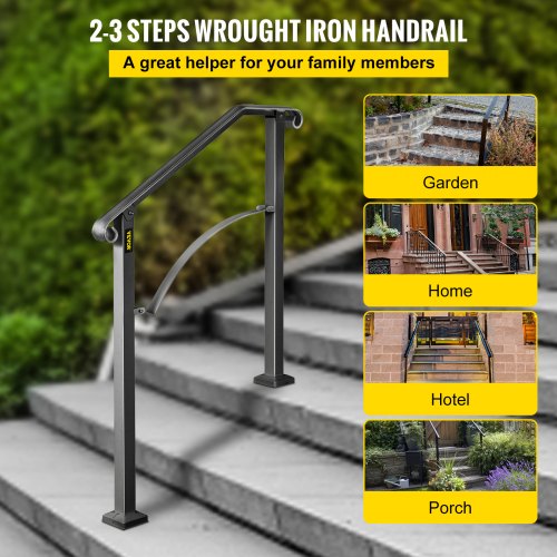 Handrails Building Supplies DIY & Tools VEVOR 40mm Pipe Wrought Iron ...