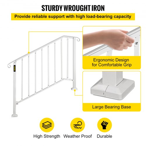 Wrought Iron Handrail Picket #3 Fits 3 Or 4 Steps Outdoor Steps Matte ...