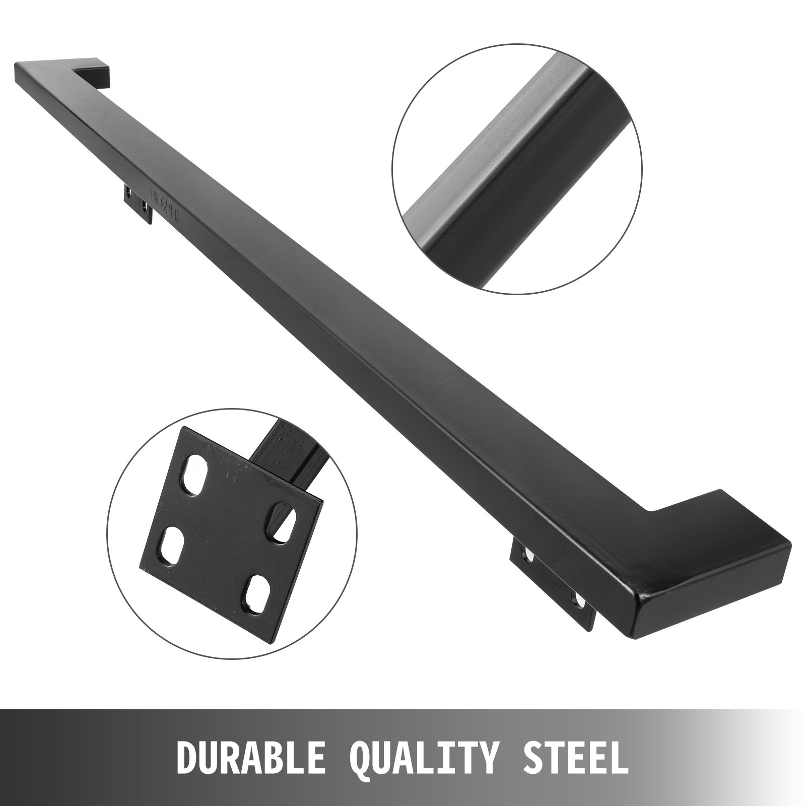 VEVOR Black 4 Feet Hand Railings Wall Mounted Stairway Powder Coated