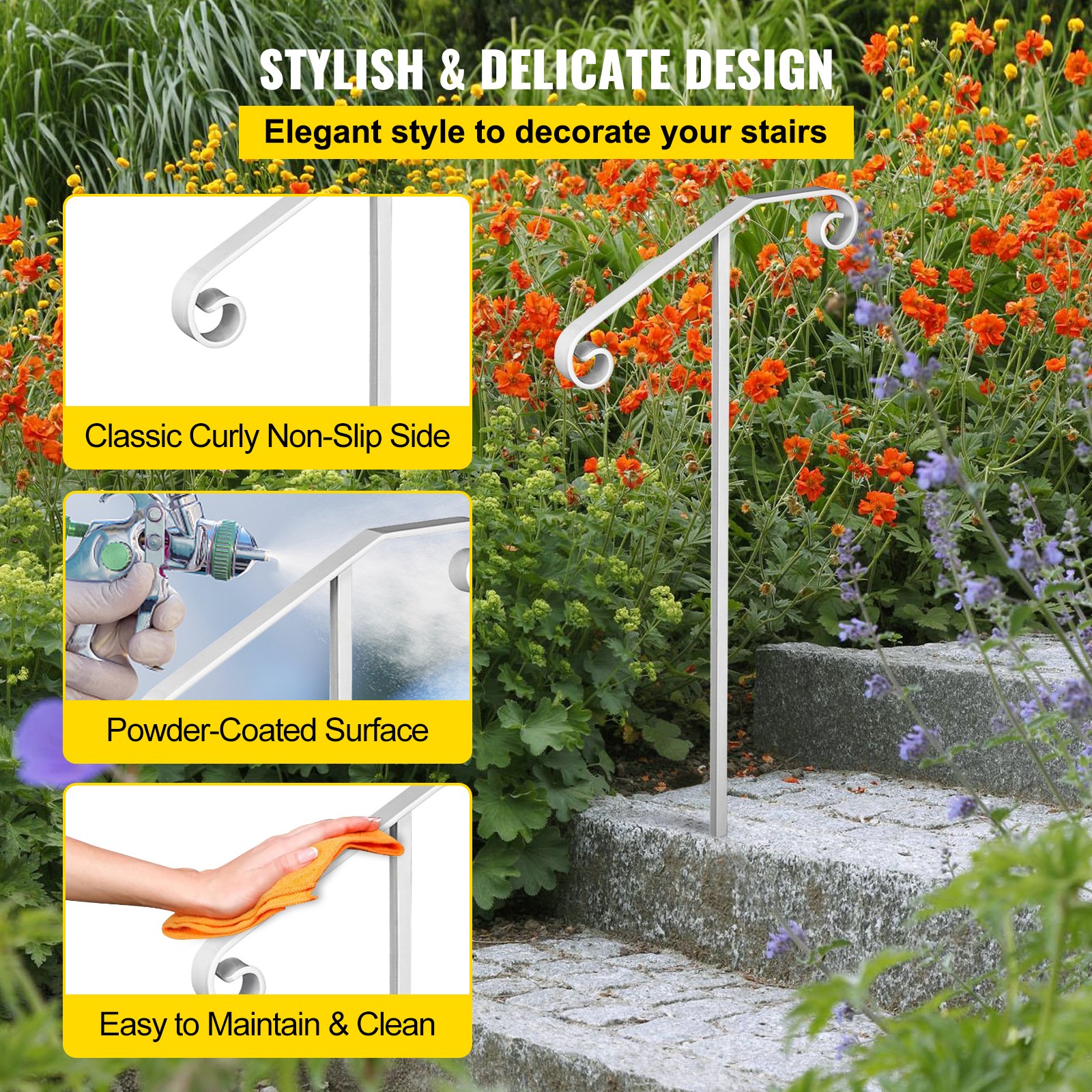 Single Post Handrail Inground Single Post Handrail Fit 12 Steps Matte