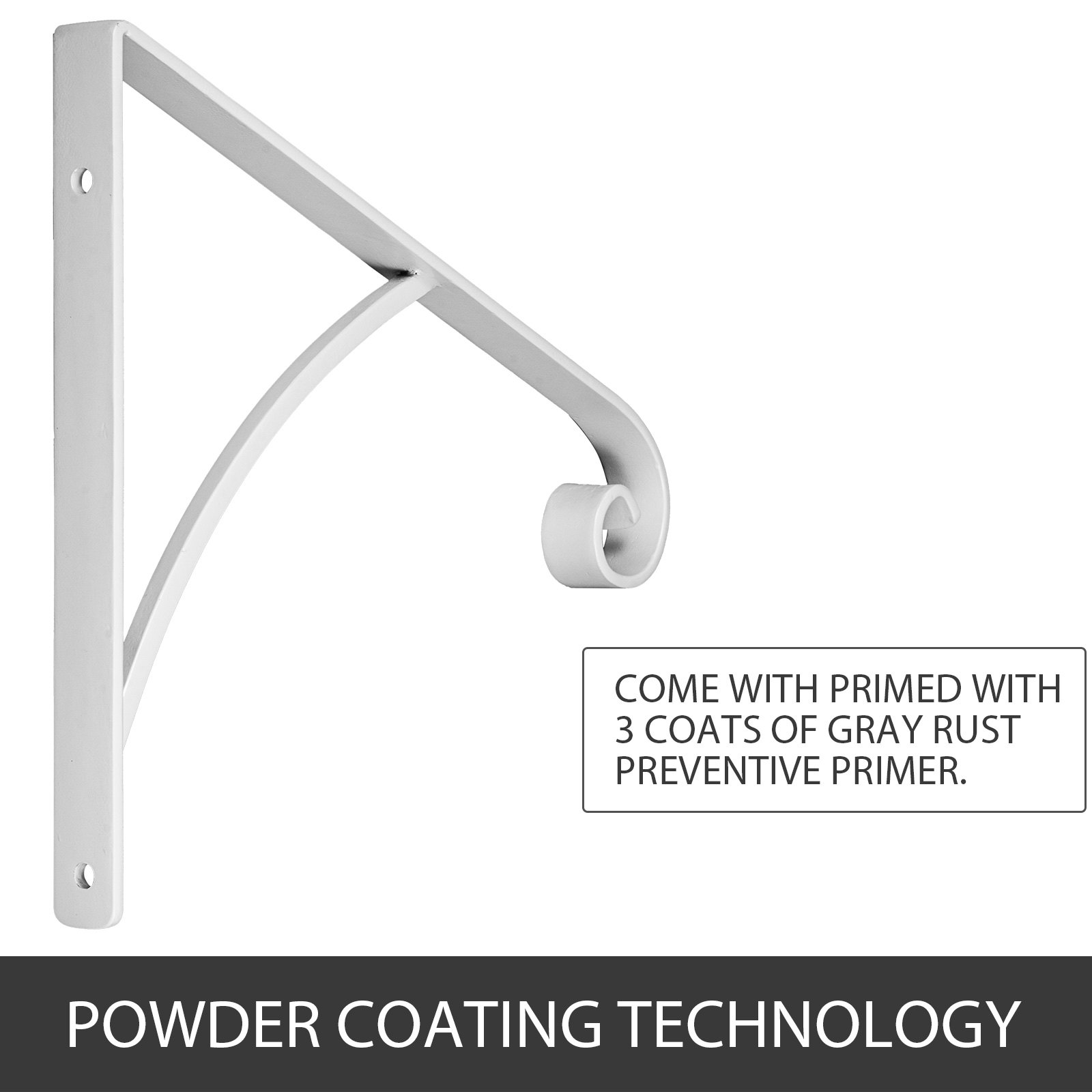 Iron Grab Rail Handrail Railing f/12 Steps White Stairs Support Bar