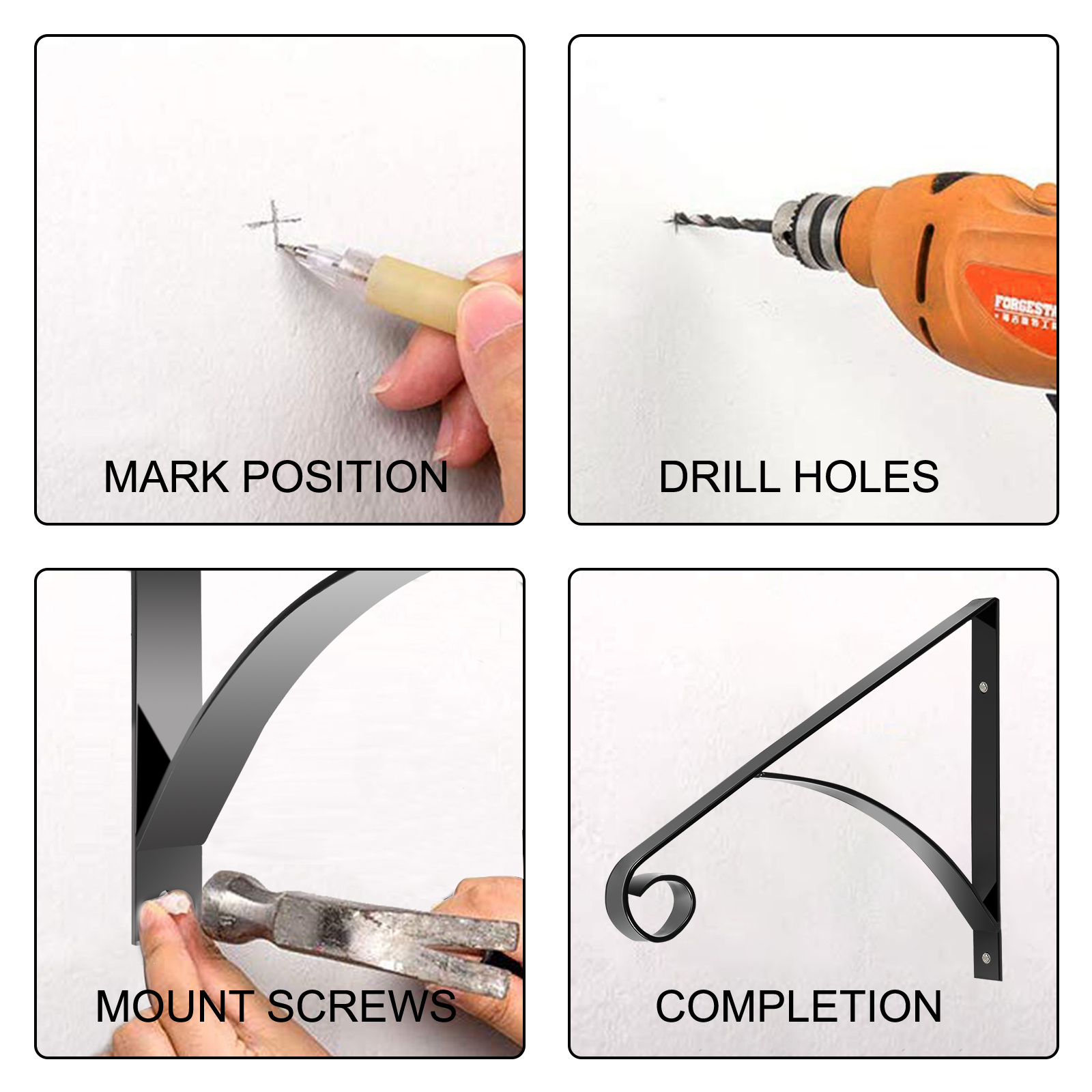 VEVOR Wrought Iron Handrail for 1/2 Step 61.7lbs Steel Railing Stair