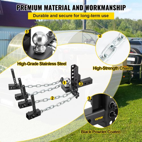 VEVOR Weight Distribution Hitch, 1400 lb Tongue Capacity Load Leveling