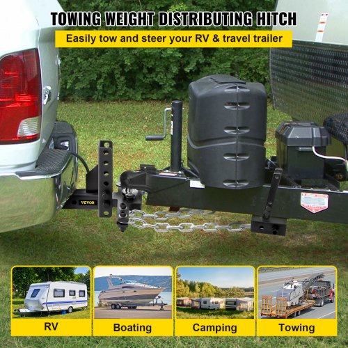 VEVOR Weight Distribution Hitch 25/16" Ball 8" Drop & Rise Trailer