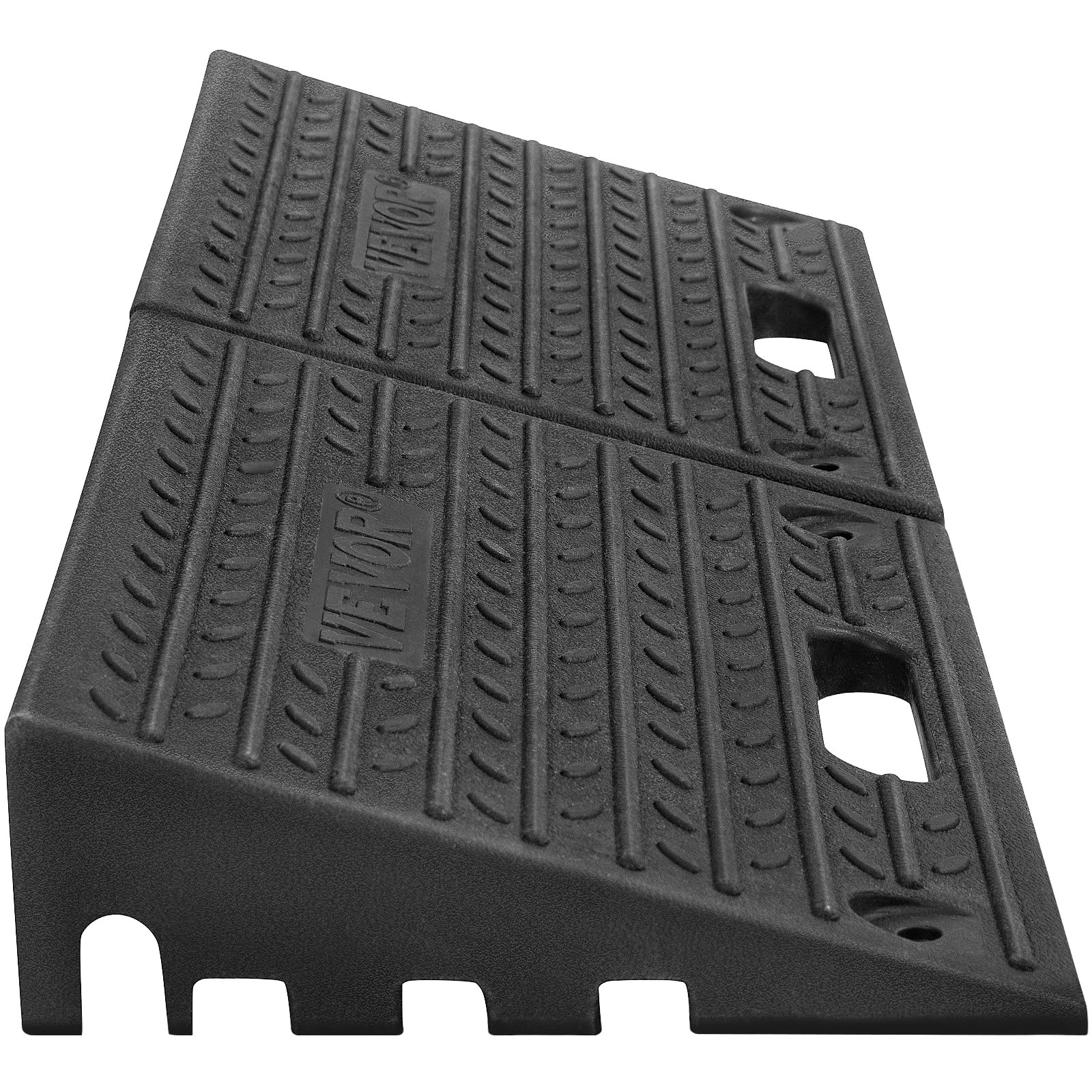 VEVOR Rubber Threshold Ramp, 2 Packs 1 Channel Doorway Ramp, 4" Rise