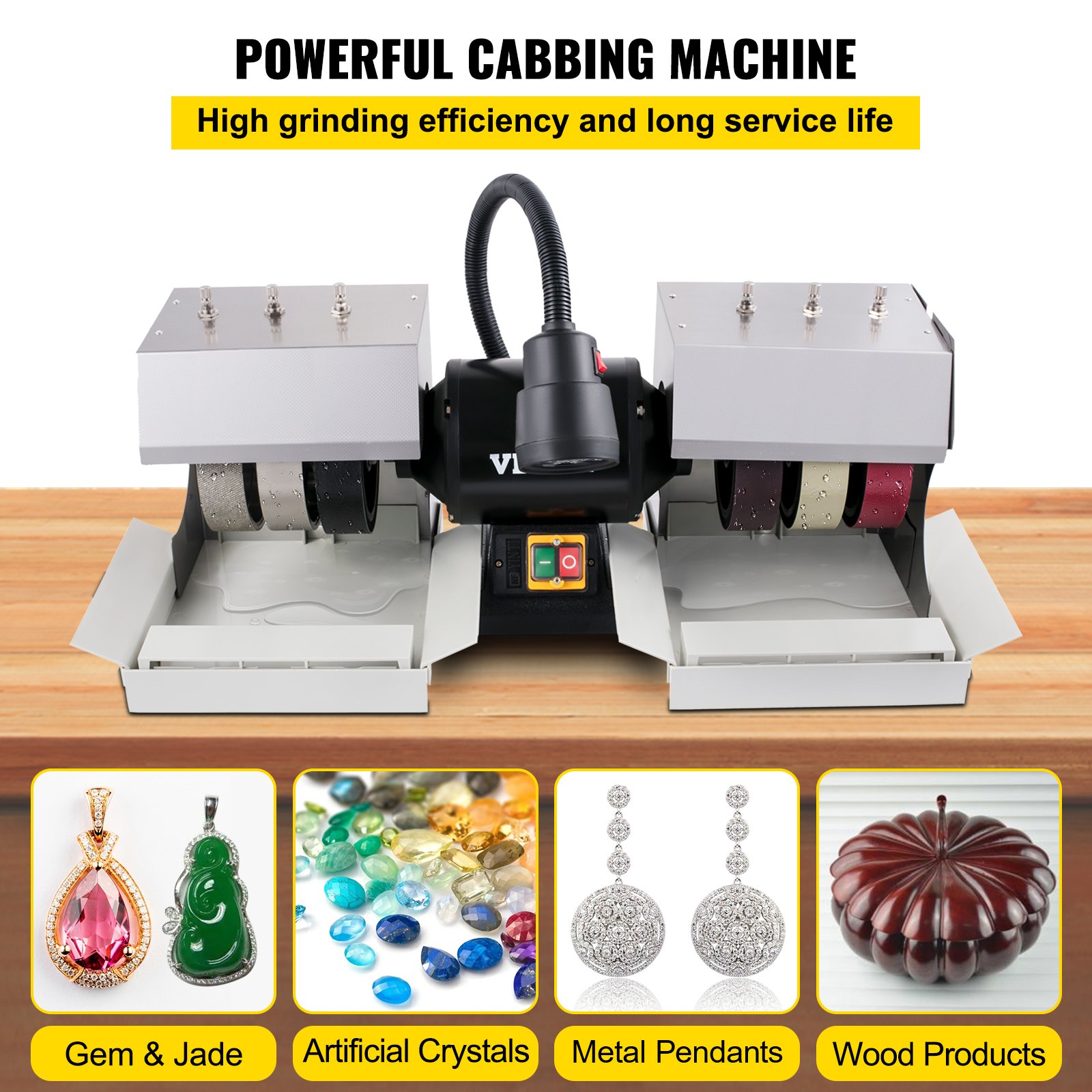 VEVOR 6" Cabbing Machine, 180W, 110V Lapidary Rock Grinder Polisher W