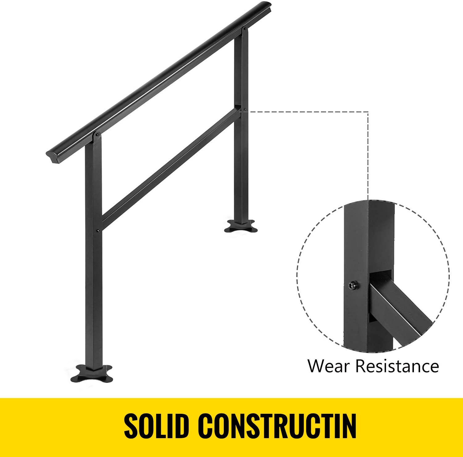 VEVOR Handrail Outdoor Stairs 47.6 X 35.2 Inch Outdoor Handrail Outdoor