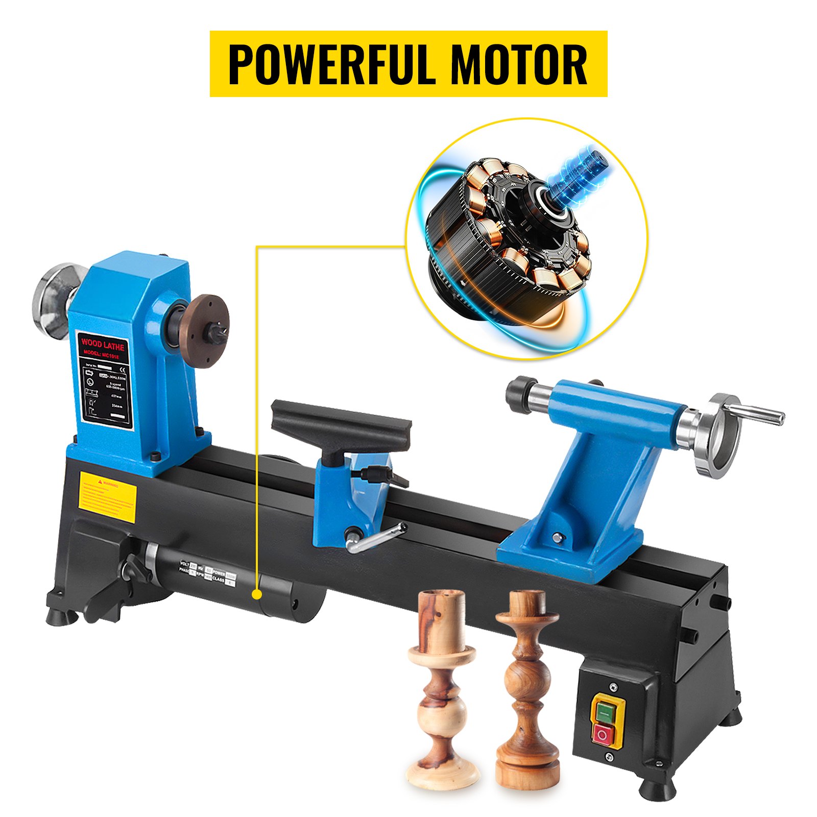 VEVOR Wood Lathe Workbench 254 X 455 Mm Electric Wood Lathe