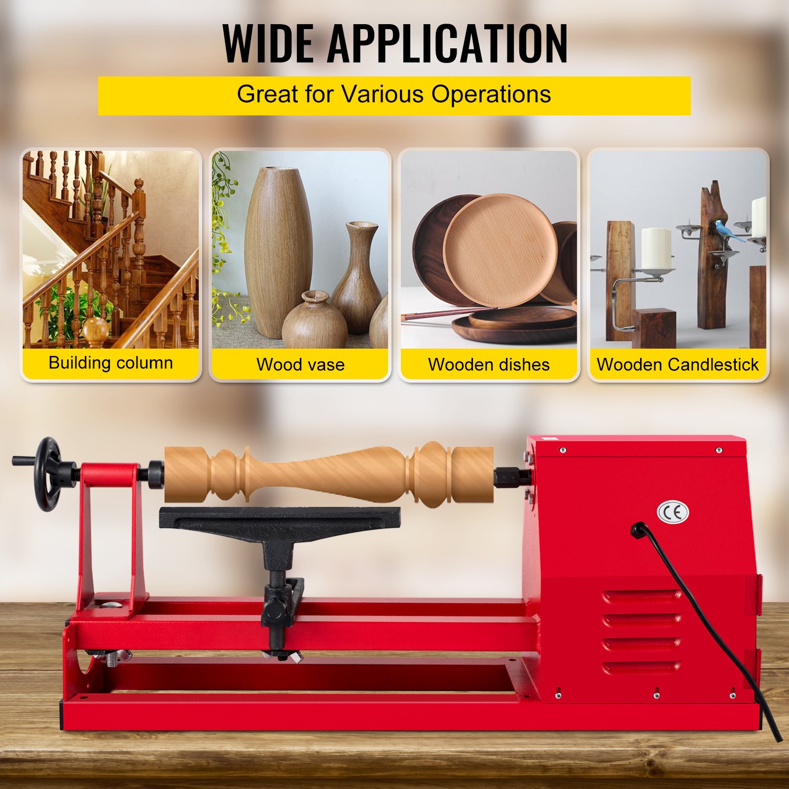 VEVOR VEVOR Wood Lathe, Woodturning Lathe 14 Inch x 20 Inch , 4 Speeds