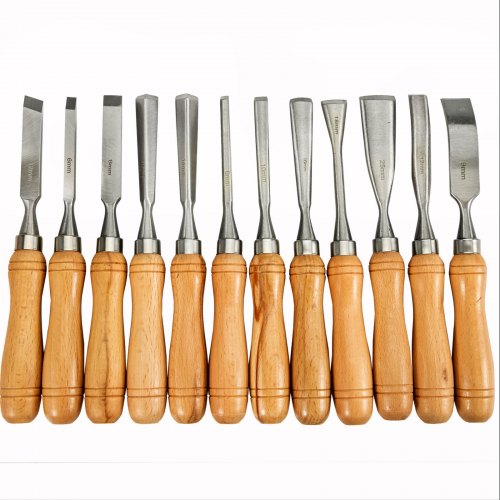 VEVOR VEVOR Wood Chisel Sets 12pcs Lathe Chisels 33/4Inch /95MM Woodworking Chisels 9Inch Wood