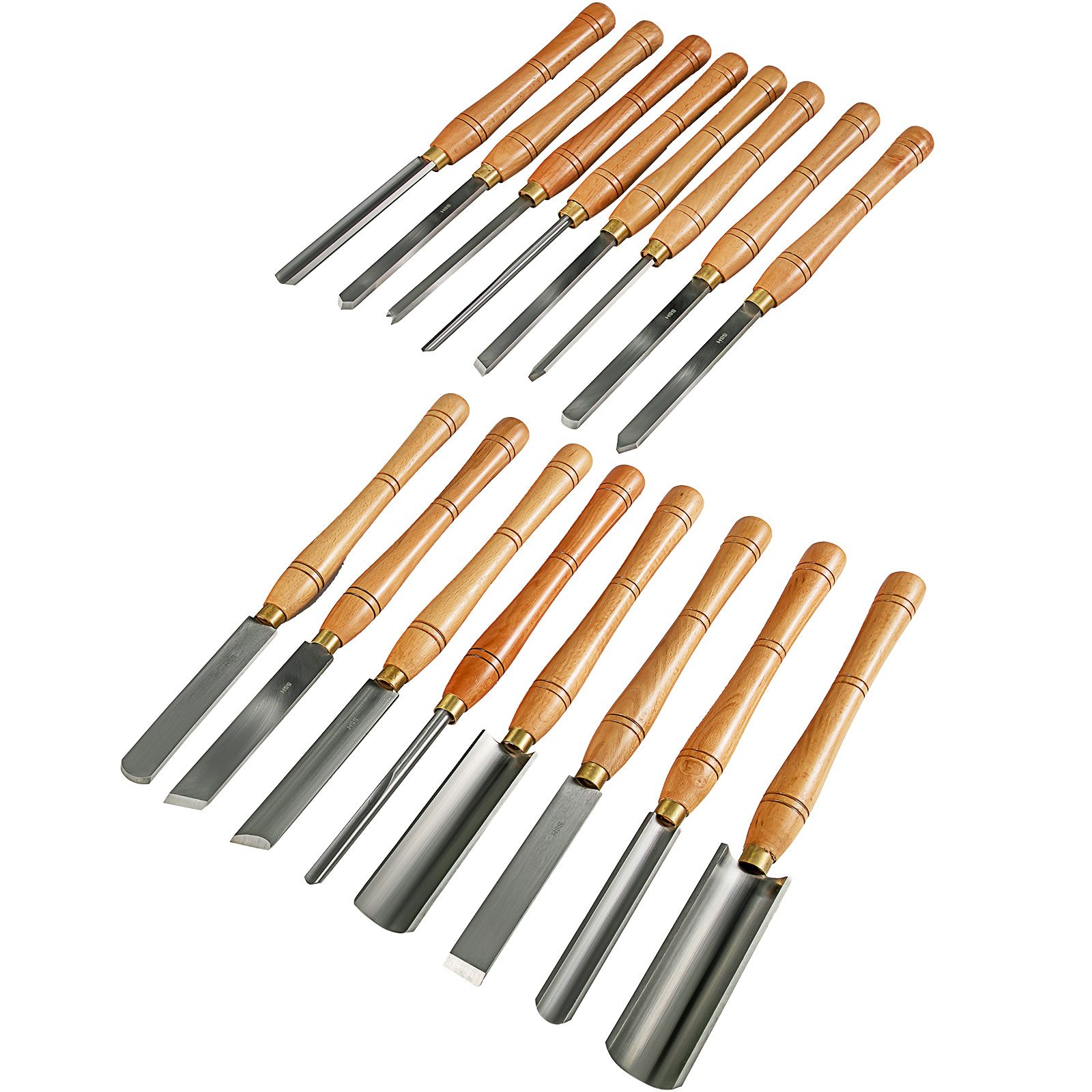 VEVOR Wood Chisel Sets Lathe Chisels 16pcs For Wood Root Furniture