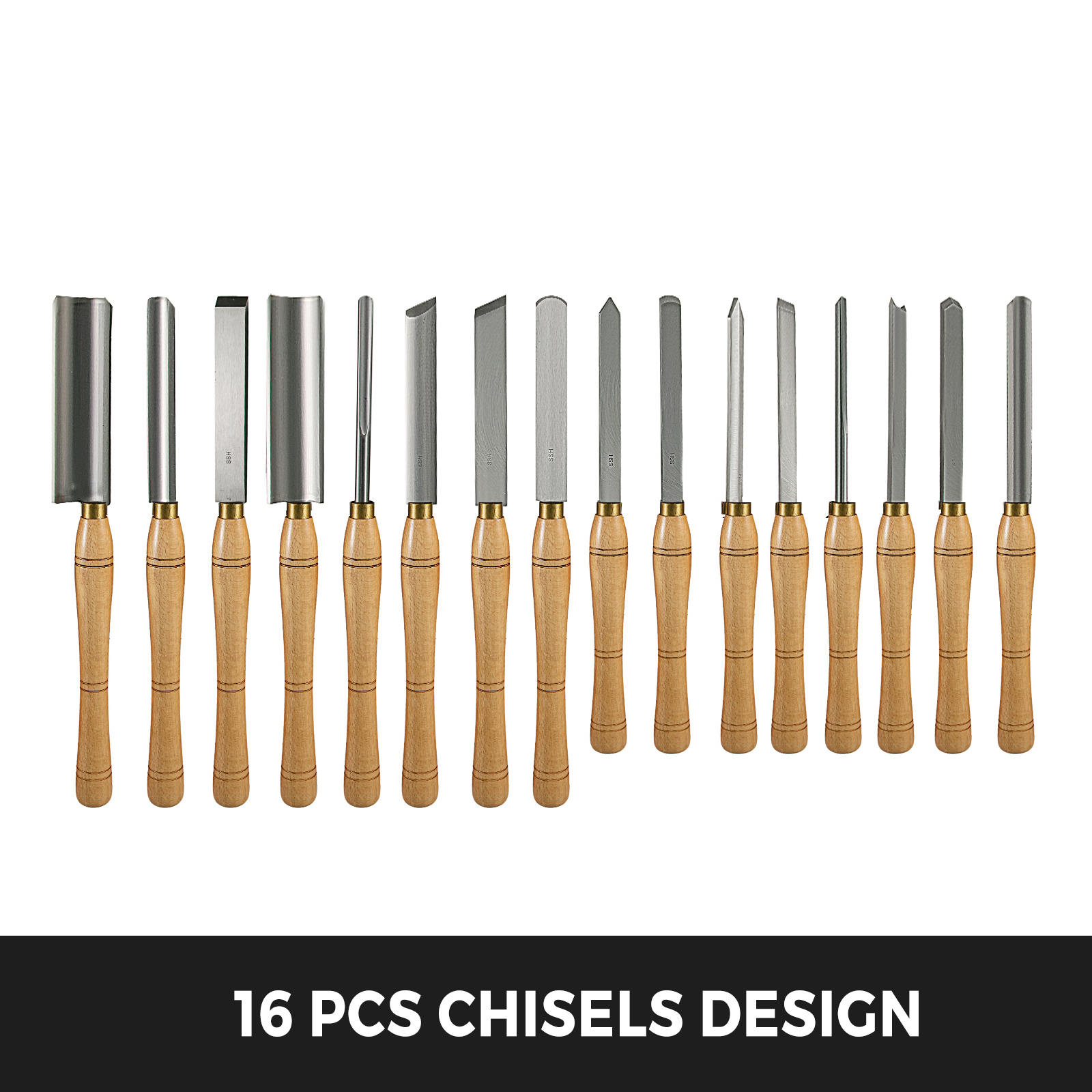 VEVOR Wood Chisel Sets Lathe Chisels 16pcs For Wood Root Furniture