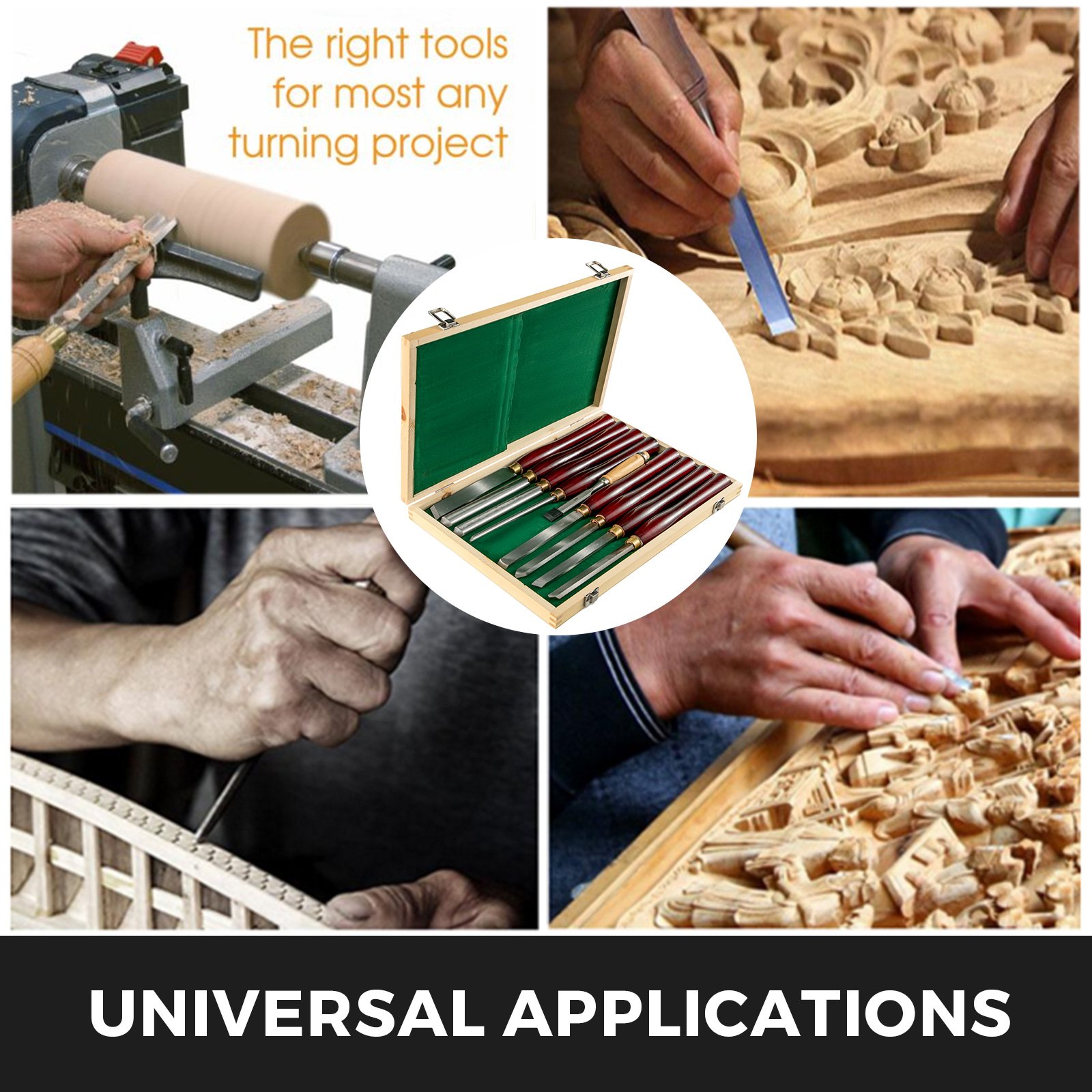 Wood Chisel Sets Lathe Chisels 8pcs For Wood Root Furniture Carving