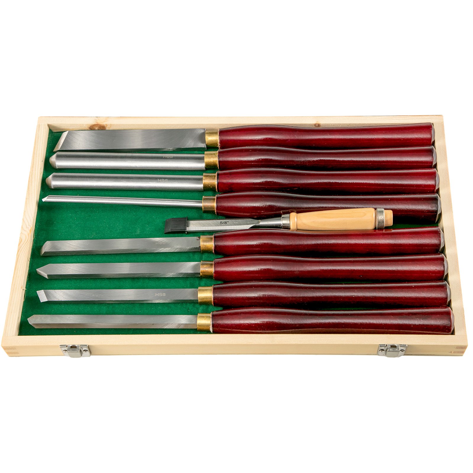 VEVOR Woodworking Lathe Chisel Set 8 Piece Set Lathe Chisel HSS Steel
