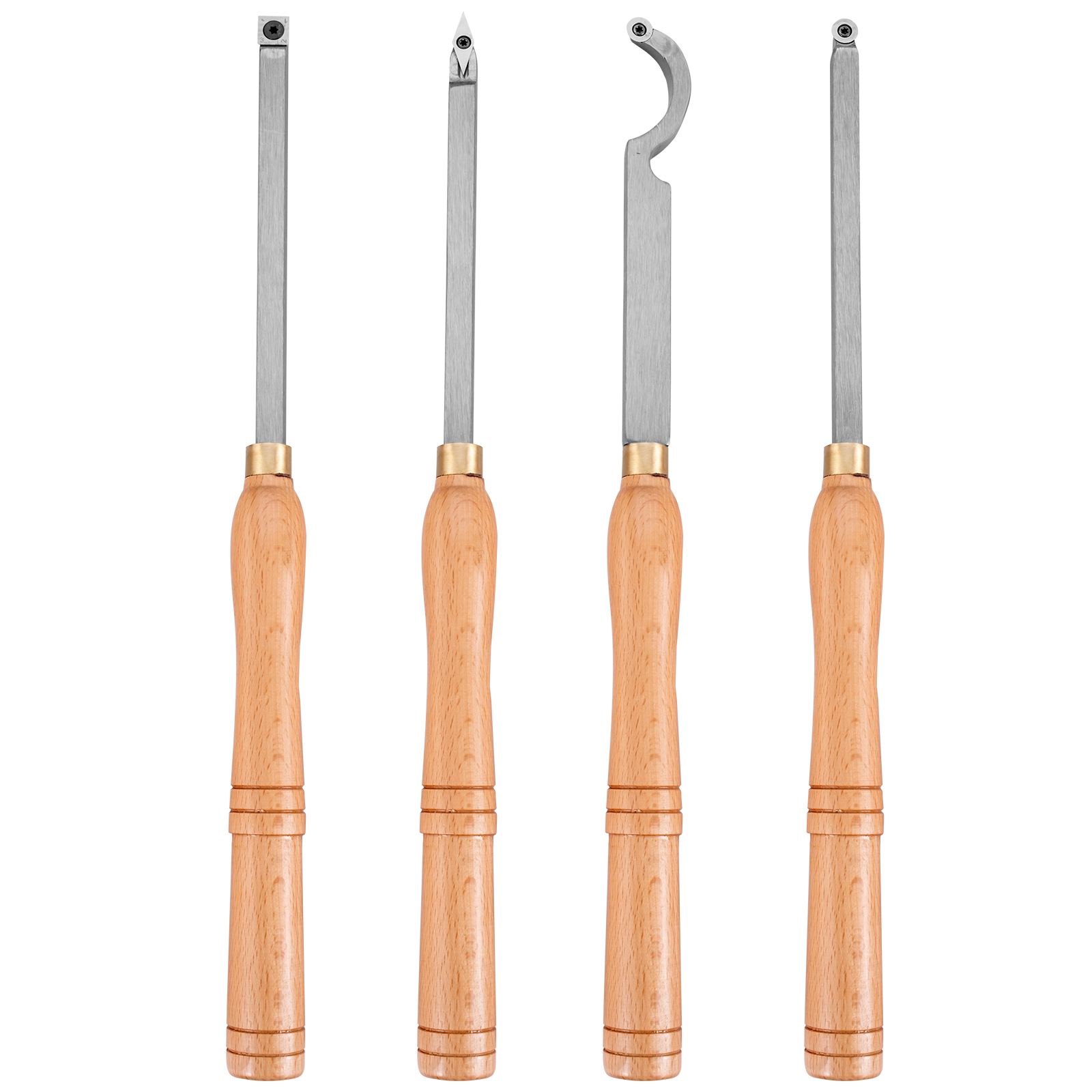 VEVOR Wood Turning Tools for Lathe 4 PCS Set, Carbide Lathe Tools with
