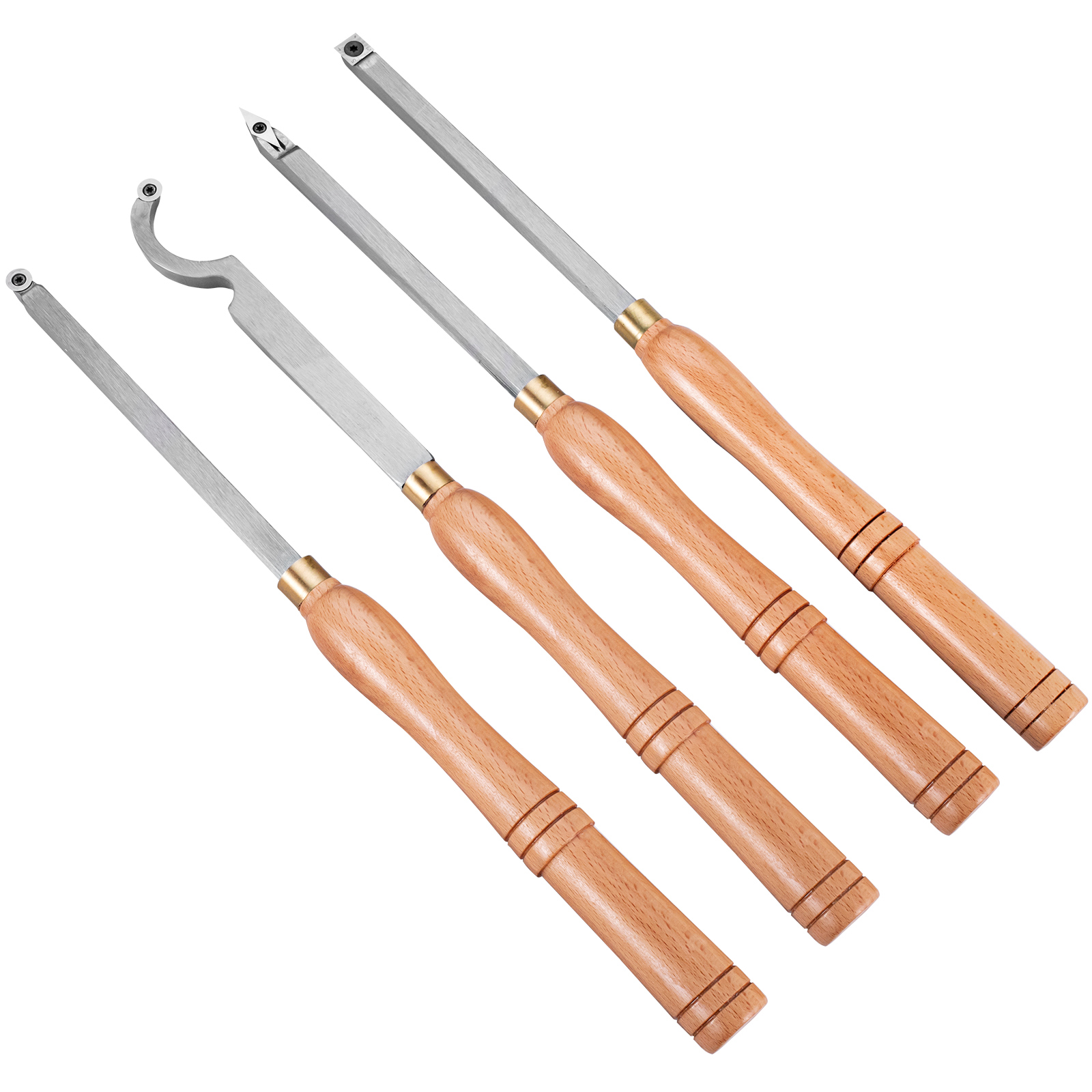 VEVOR Wood Turning Tools for Lathe 4 PCS Set, Carbide Lathe Tools with