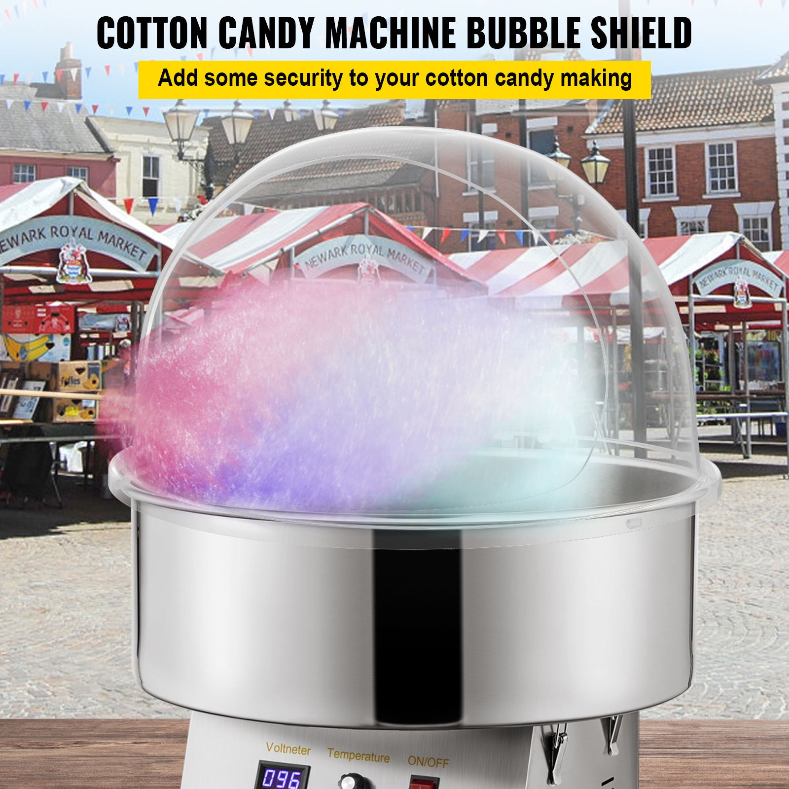 Commercial 21" Floss Bubble Maker Cotton Candy Machine Cover VEVOR US