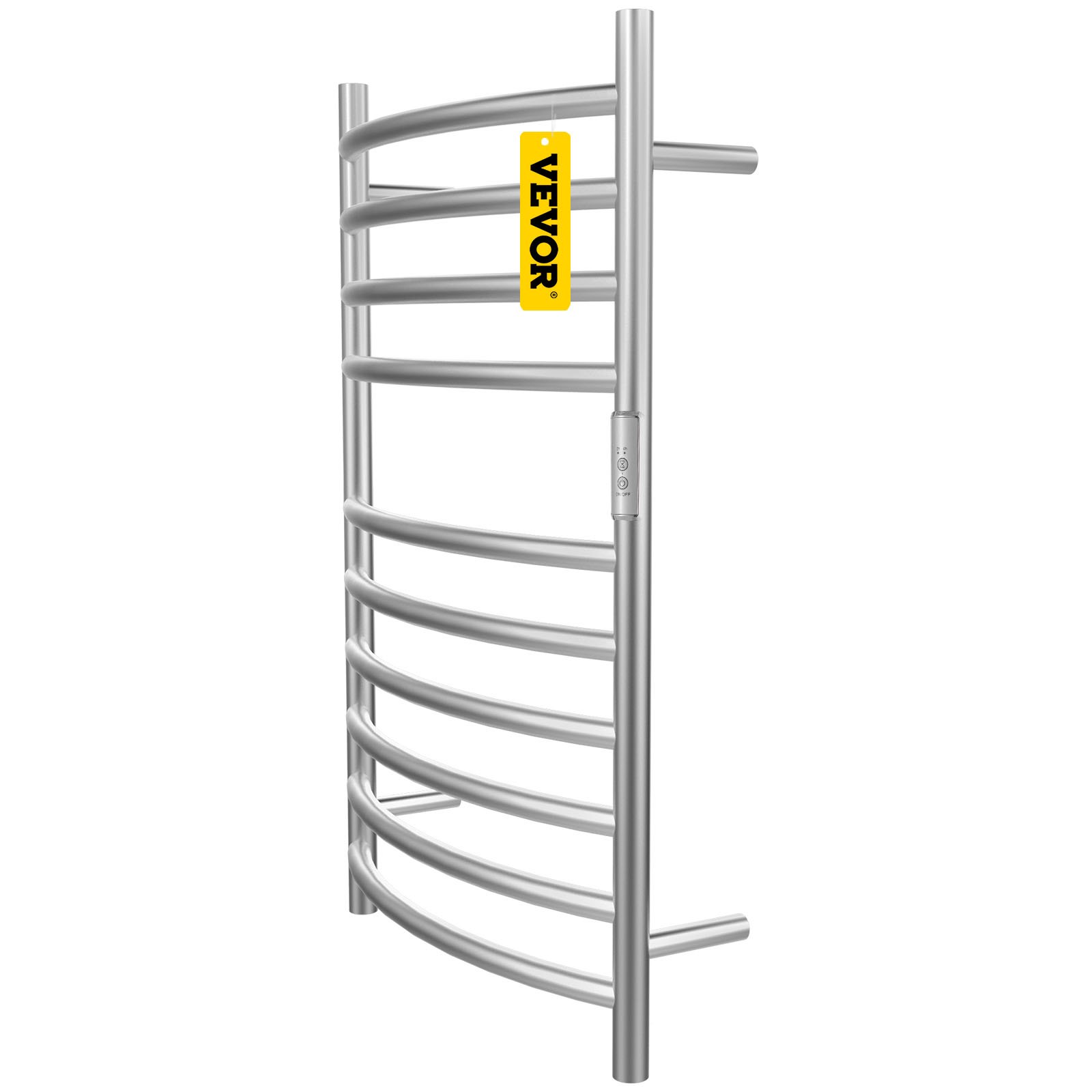VEVOR Heated Towel Rack, 10Bar Curved Design, WallMounted Electric