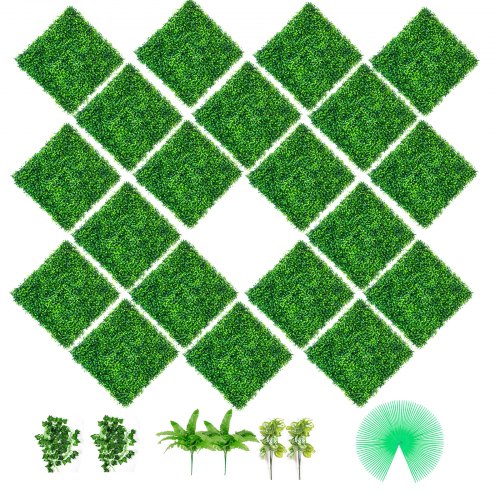 VEVOR Artificial Boxwood Panel Boxwood Hedge Wall Panel 20PC 20x20 ...