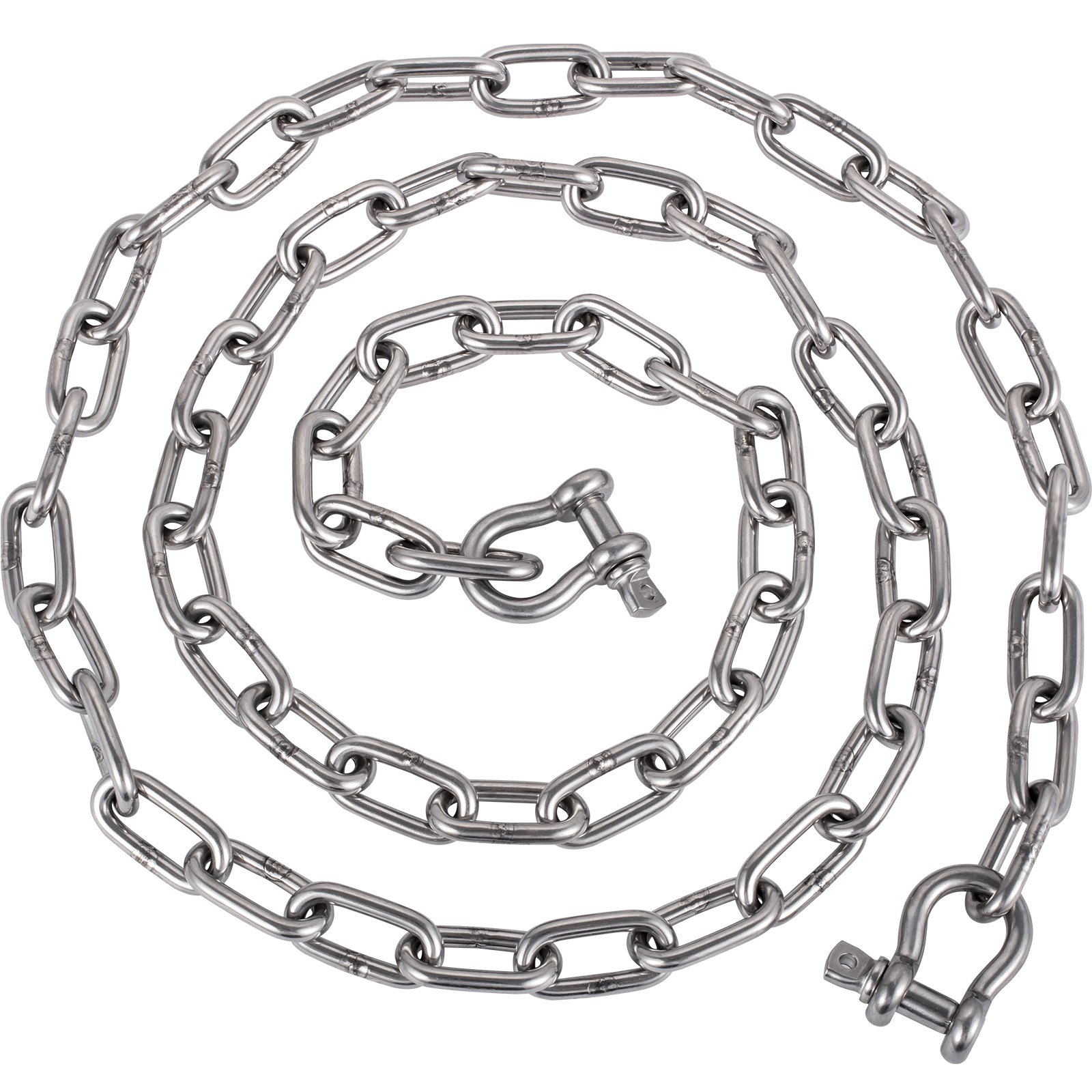VEVOR Anchor Chain, 20' x 5/16" 316 Stainless Steel Chain, 3/8" Anchor