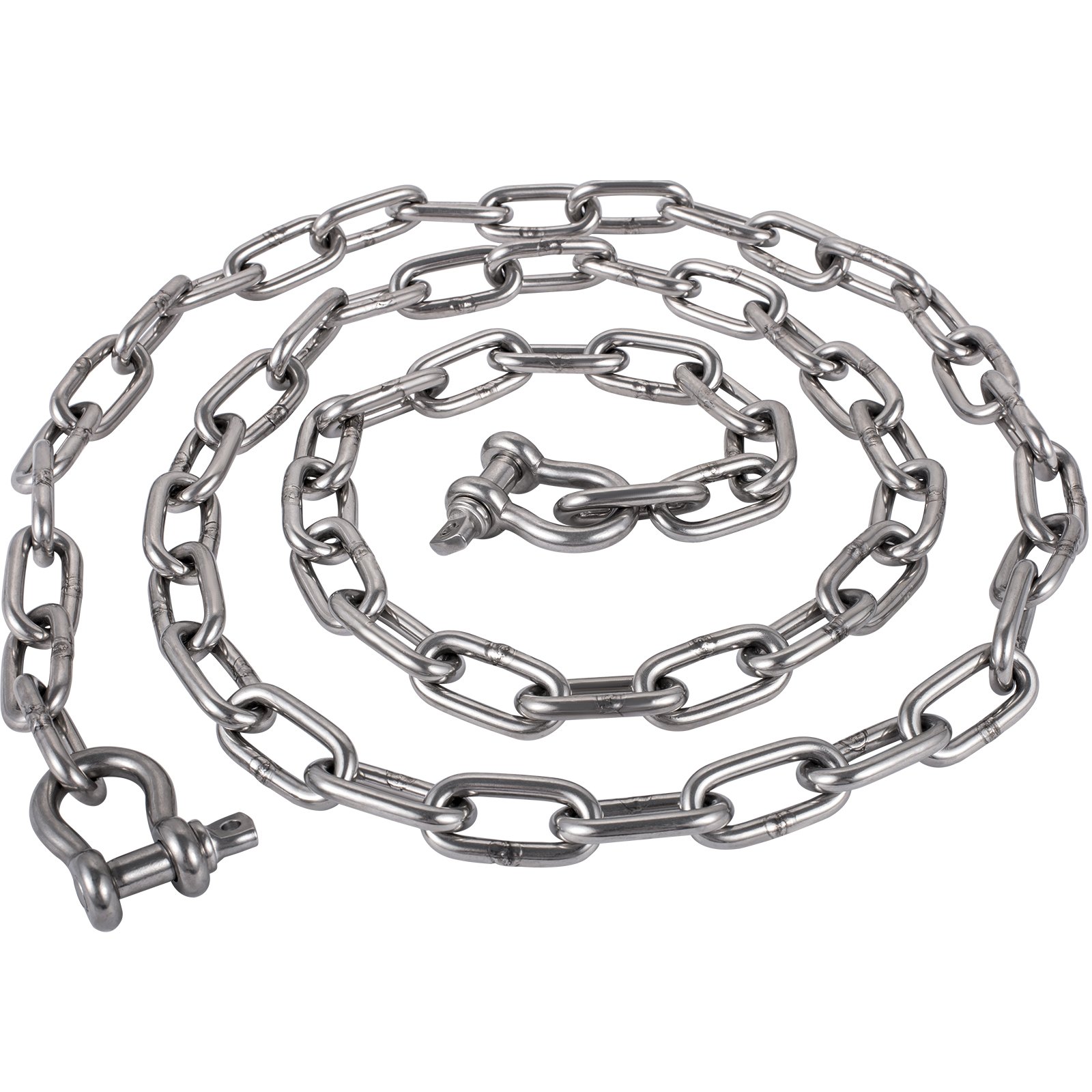 VEVOR Anchor Chain, 20' x 5/16" 316 Stainless Steel Chain, 3/8" Anchor