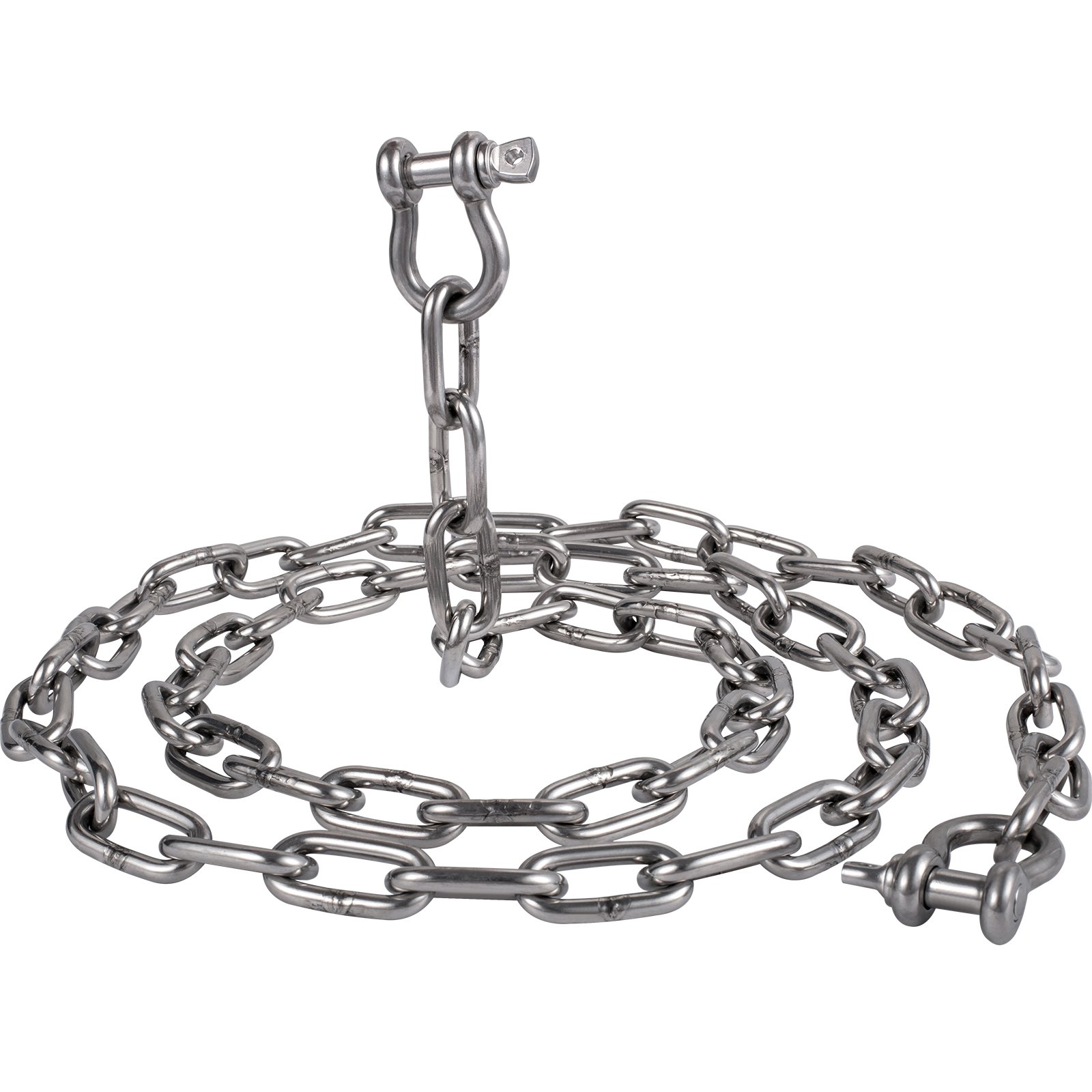 VEVOR Anchor Chain, 6' x 1/4" 316 Stainless Steel Chain, 3/8" Anchor