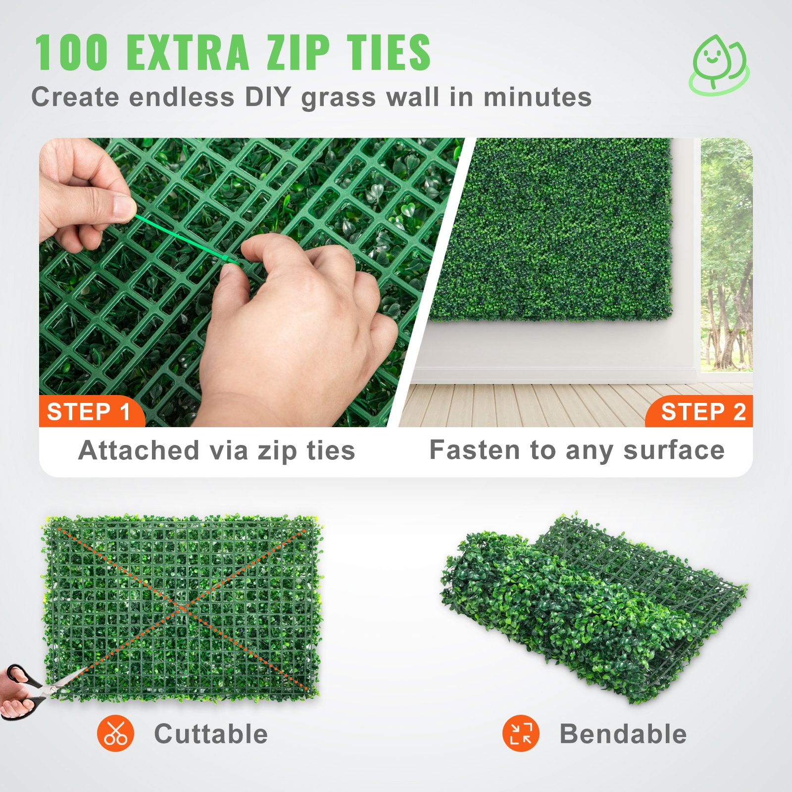 LHY 12 Pcs 20"x20" Artificial Boxwood Panels UV Stable Faux Topiary Hedge Backdrop Grass Wall Indoor Outdoor Decor DW-21-12 - The Home Depot