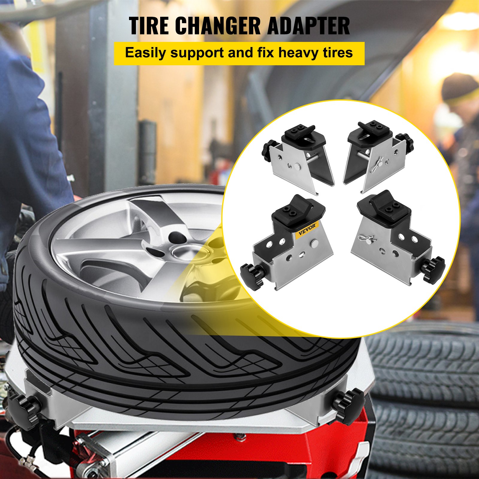 VEVOR Tire Changer Adapter, 4pcs ATV Motorcycle Adapter, Metal