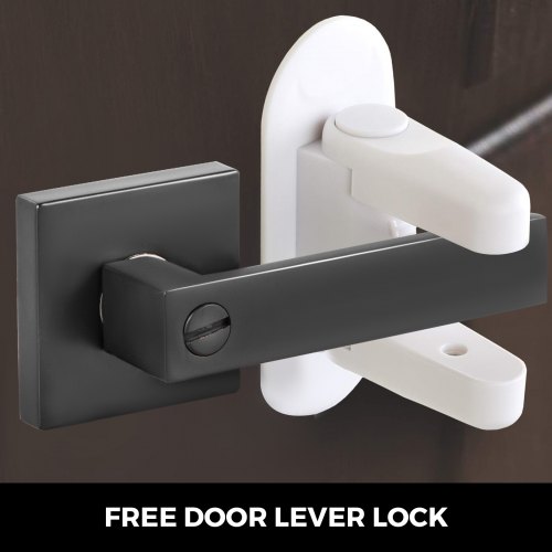 VEVOR Privacy Square Lever 3 Pack Square Door Handles Bathroom Metal