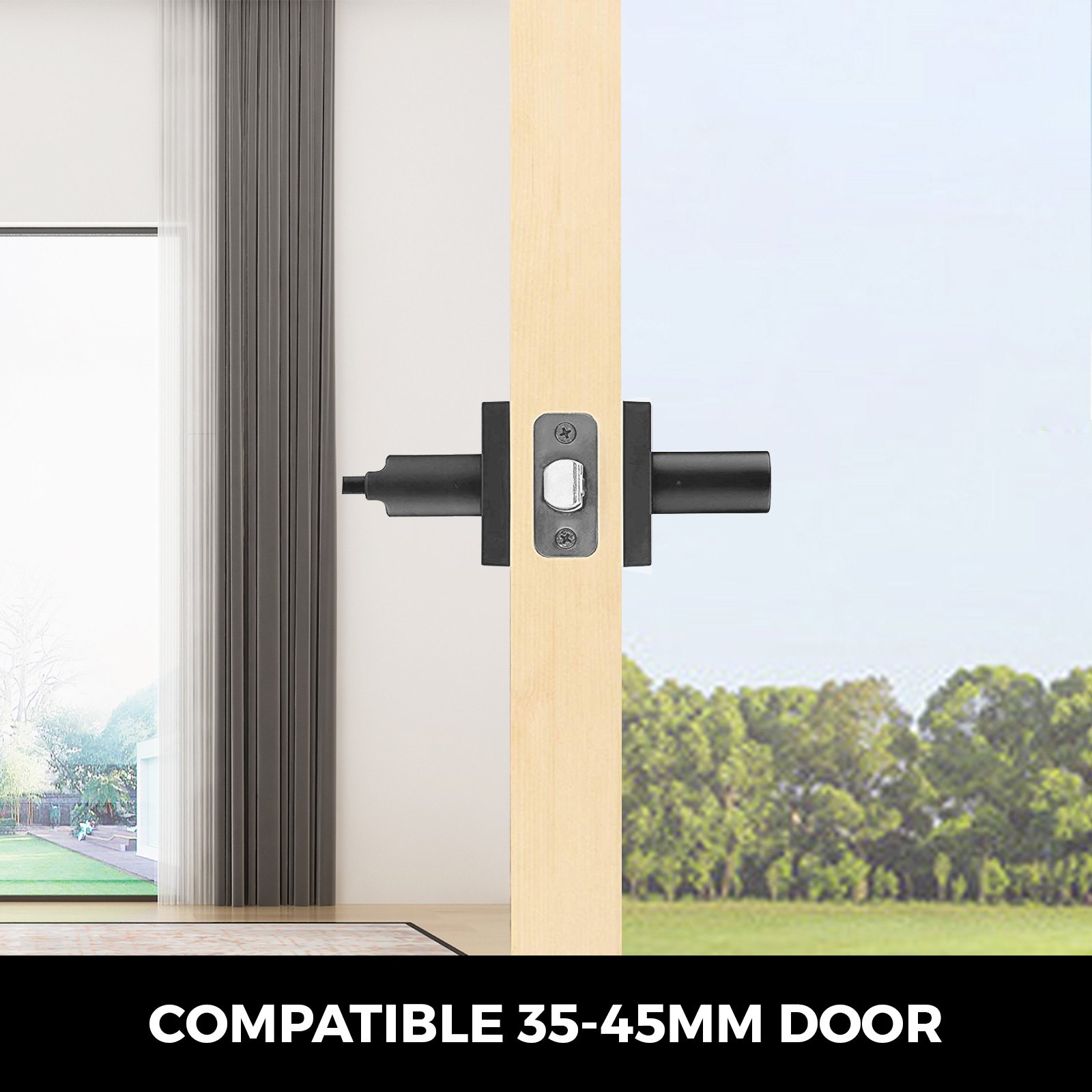 VEVOR Privacy Square Lever 3 Pack Square Door Handles Bathroom Metal Locks Interior Door Handles