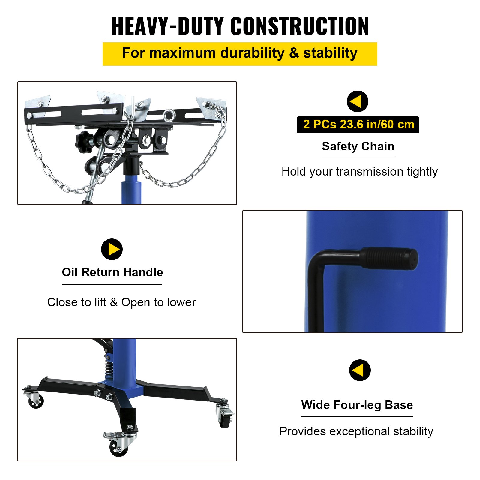 VEVOR VEVOR Transmission Jack 1100 lbs 2Stage Hydraulic High Lift Vertical Telescopic VEVOR EU