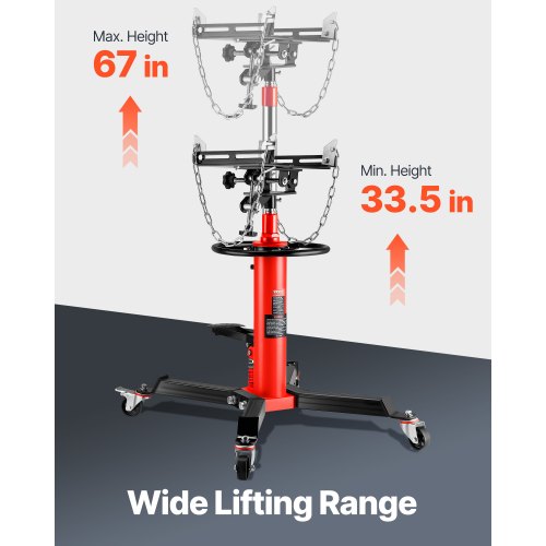 VEVOR 1100 Lbs. Red Transmission Jack 2-Stage Stand Hydraulic Floor Jack 67 In. W/ Foot Pedal 360-Degree Wheel For Garage/Shop MSDGYYCDQJ05T8KJXV0 - The Home Depot - Foto 11