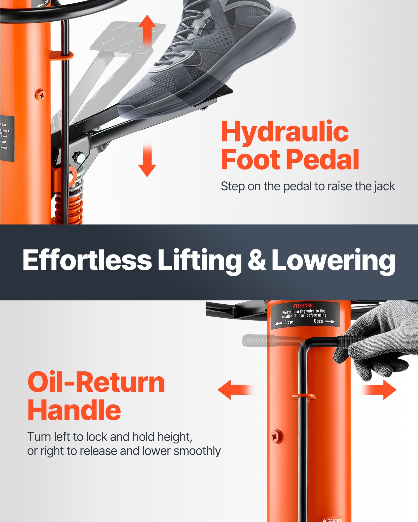 VEVOR Transmission Jack 1100 lbs 2Stage Hydraulic High Lift Vertical Telescopic VEVOR US